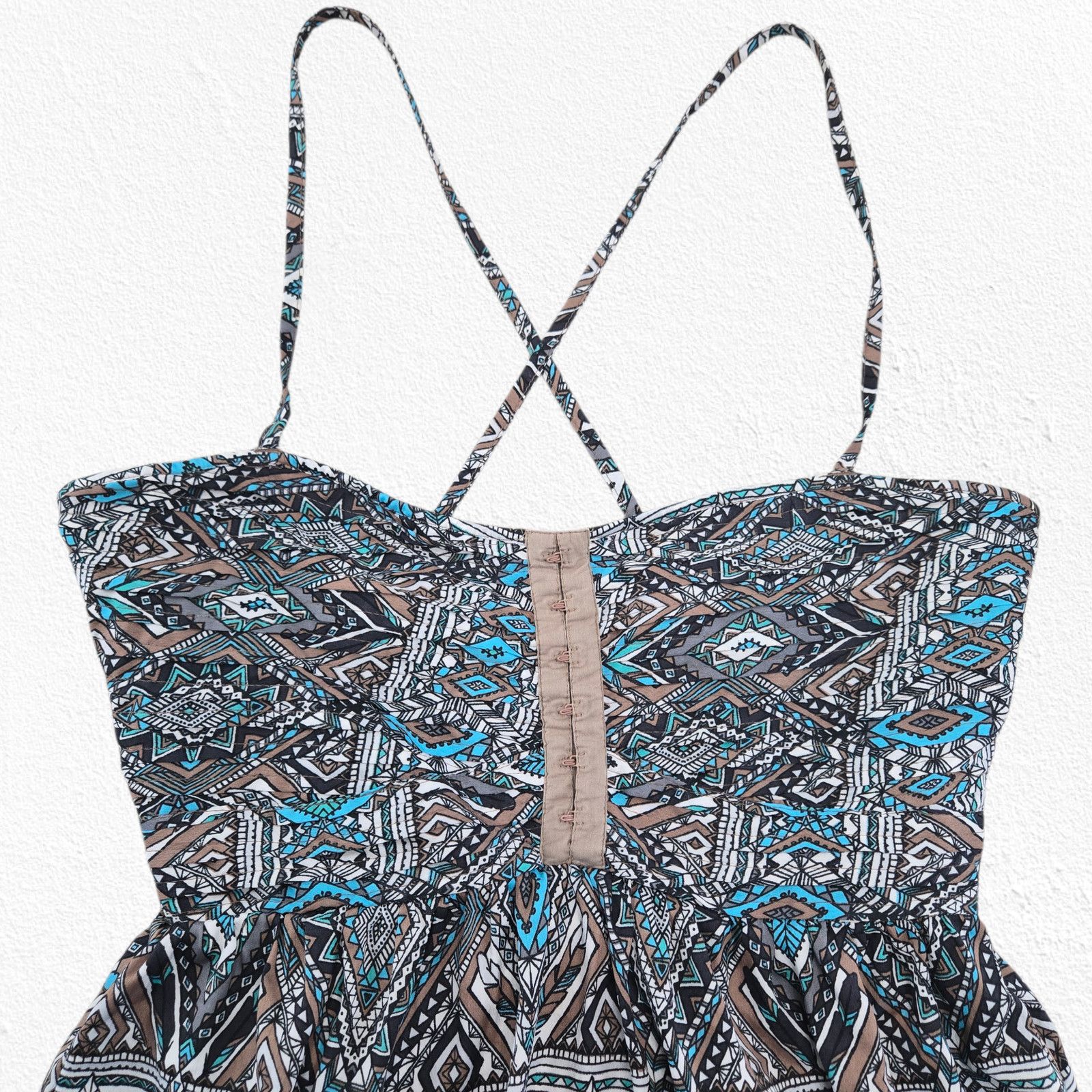 Billabong Billabong Aztec Mini Dress L Boho Size L / US 10 / IT 46 - 3 Thumbnail