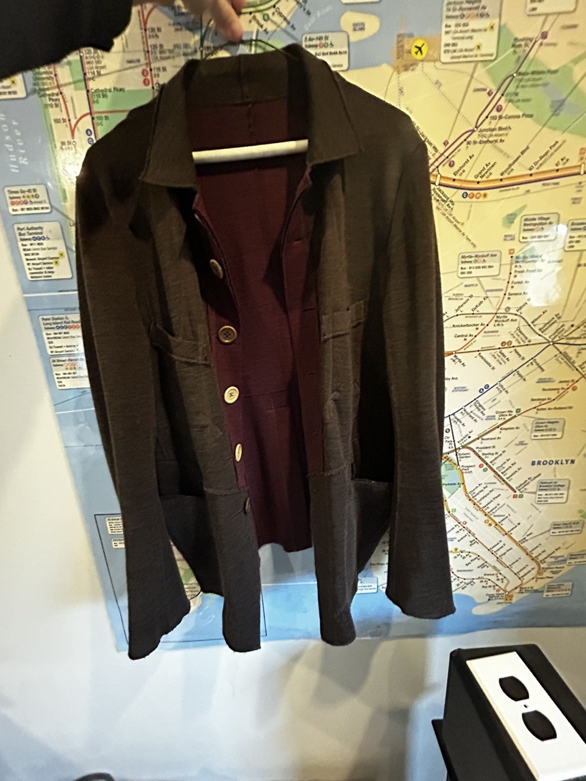 Takahiromiyashita The Soloist. s.0218 Wool Collared Cardigan Exposed Seam Size US S / EU 44-46 / 1 - 4 Thumbnail