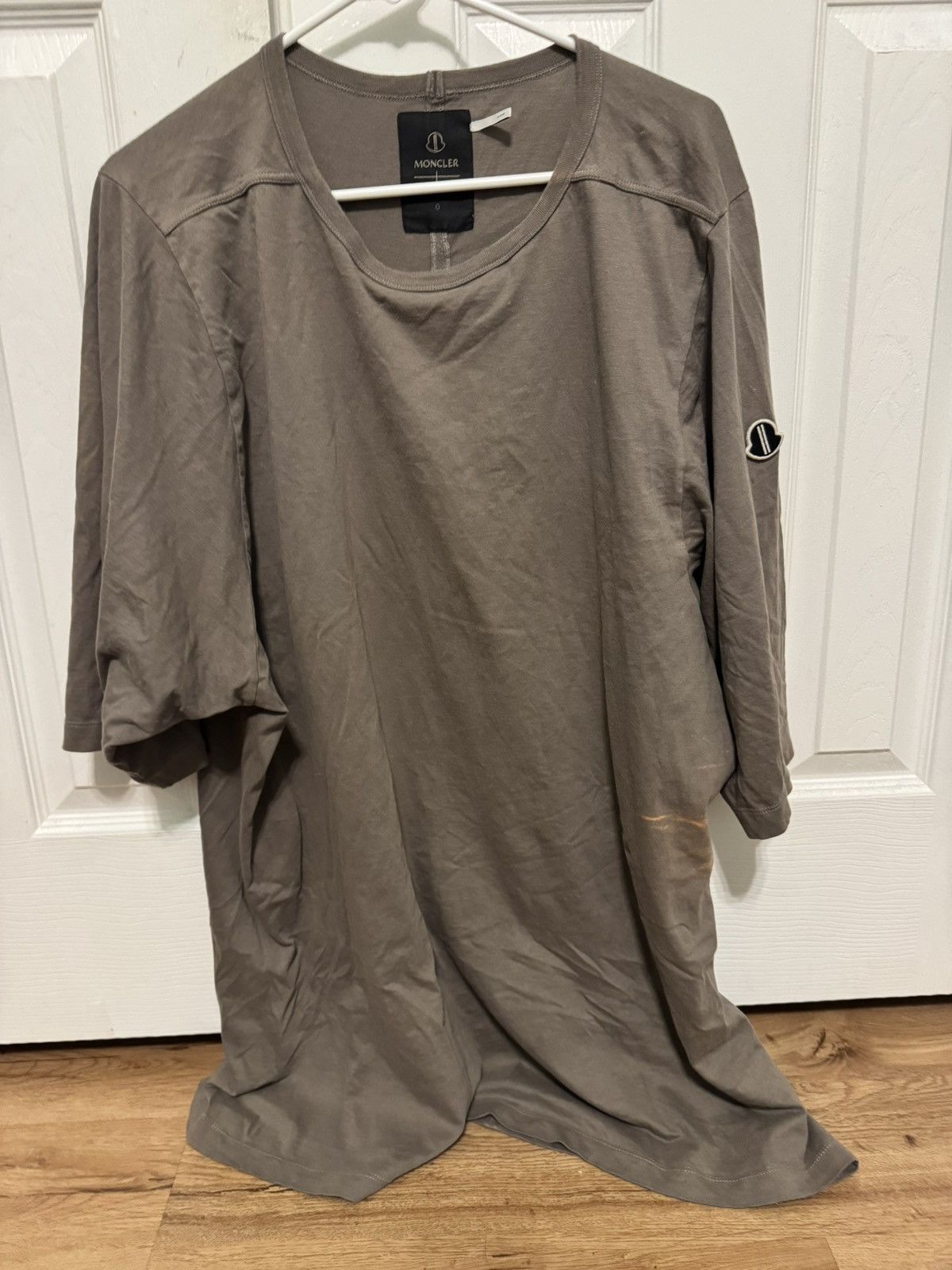 Pre-owned Moncler X Rick Owens Moncler + Rick Owens Dust/gray Organic Cotton T-shirt In Sand