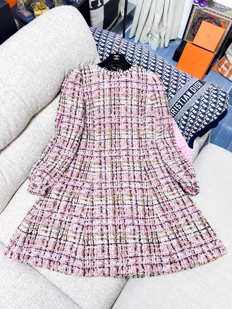Chanel Chanel Pink and gray mixed color tweed long-sleeved puff s Size S / US 4 / IT 40 - 3 Thumbnail