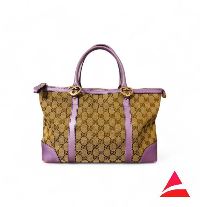 Gucci Gucci - Glancery Heart Abbey Handbag Purple Pink Size ONE SIZE - 1 Thumbnail