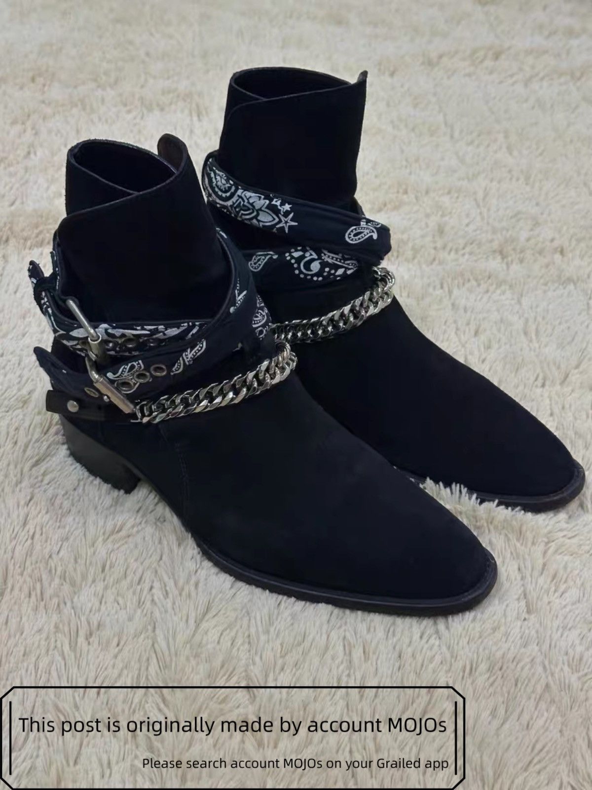 Amiri Sz 41 Amiri Ethical Stripe & Chain Boots mojos1644 Size US 8 / EU 41 - 1 Thumbnail