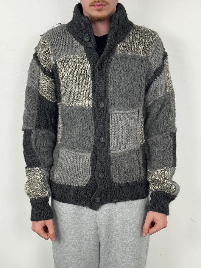 Dolce & Gabbana AW2010 Dolce & Gabbana Grey Patchwork Wool Cardigan Size US L / EU 52-54 / 3 - 2 Thumbnail