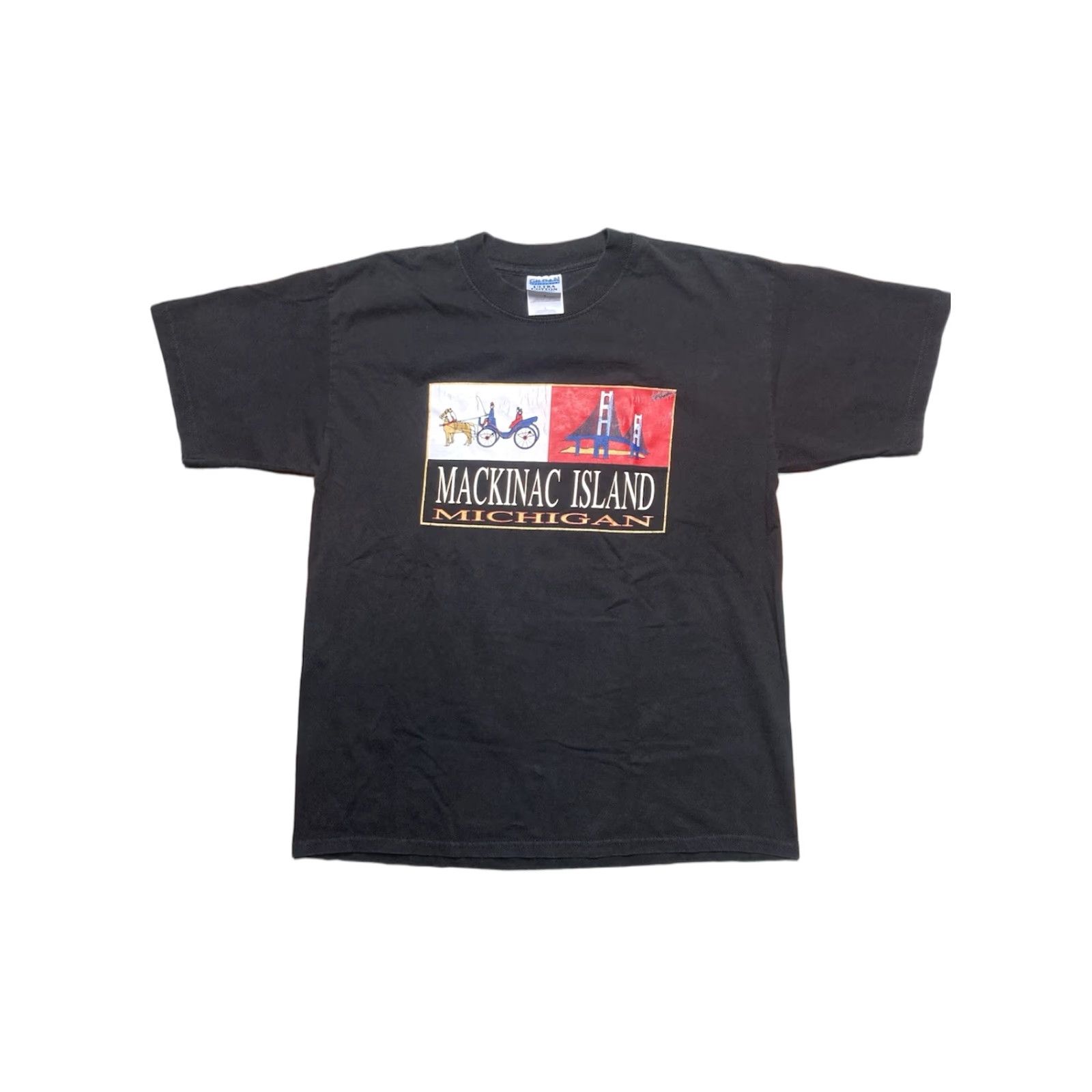 Vintage VINTAGE Michigan Black T-Shirt Mackinac Island Bridge Adult L Men Size US L / EU 52-54 / 3 - 1 Thumbnail