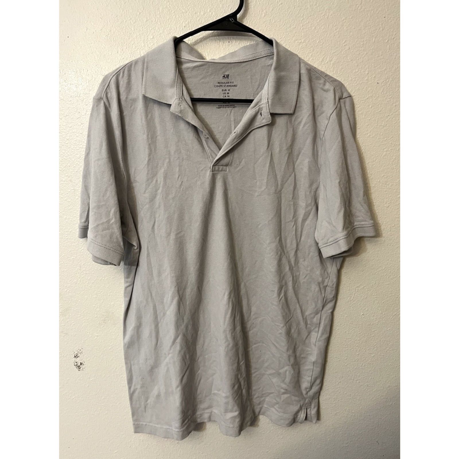 H&M H&M Gray Polo Shirt Men’s Regular Fit Short Sleeve Size M Casual 100% Cotton Size US M / EU 48-50 / 2 - 3 Thumbnail