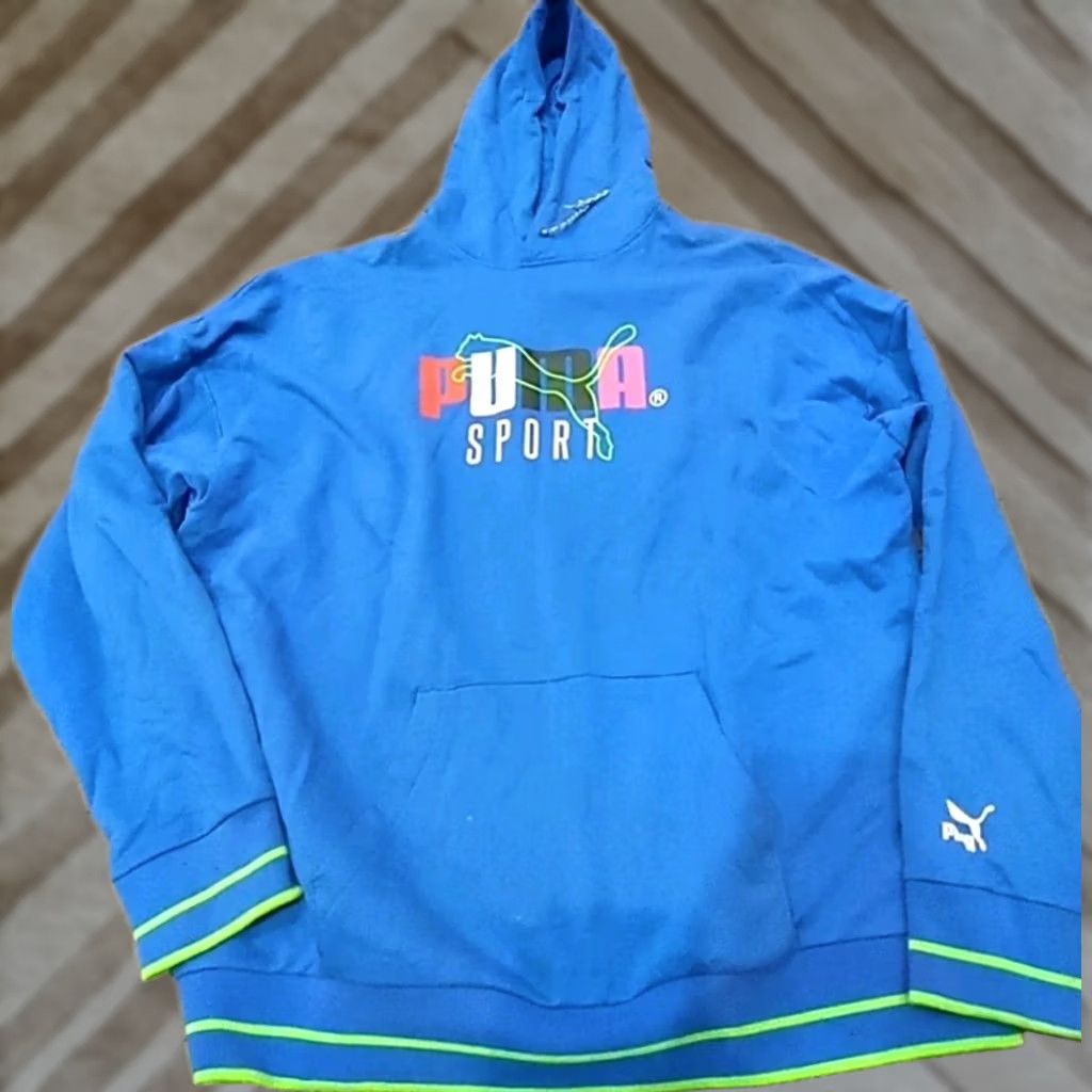 Puma Puma Sport Pullover Hoodie Sweatshirt 2XL Mens Blue Hooded Long Sleeve Pullover Sweatshirt Mens Blue Puma Sport Hooded Sweatshirt 2XL Mens Blue Size US XXL / EU 58 / 5 - 1 Thumbnail