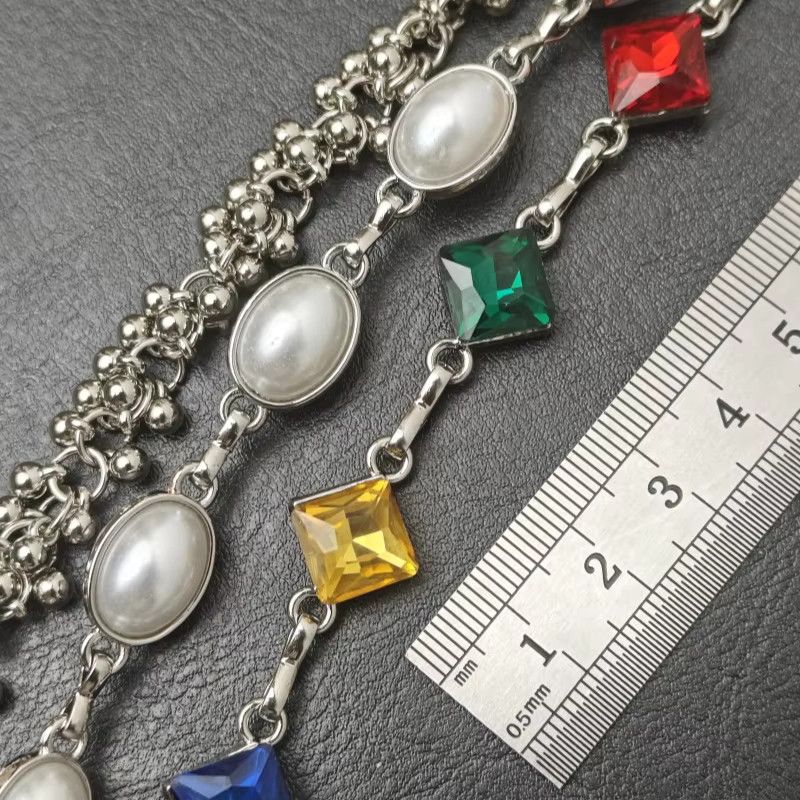 Jewelry Delicate Color Rhinestone Three Layers Pearl Pants Chain Size ONE SIZE - 9 Thumbnail