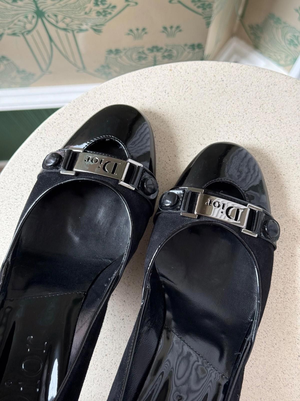 Dior Vintage Dior Monogram Black Oblique Leather Heels 39,5 / 9,5 Size US 9.5 / IT 39.5 - 6 Thumbnail