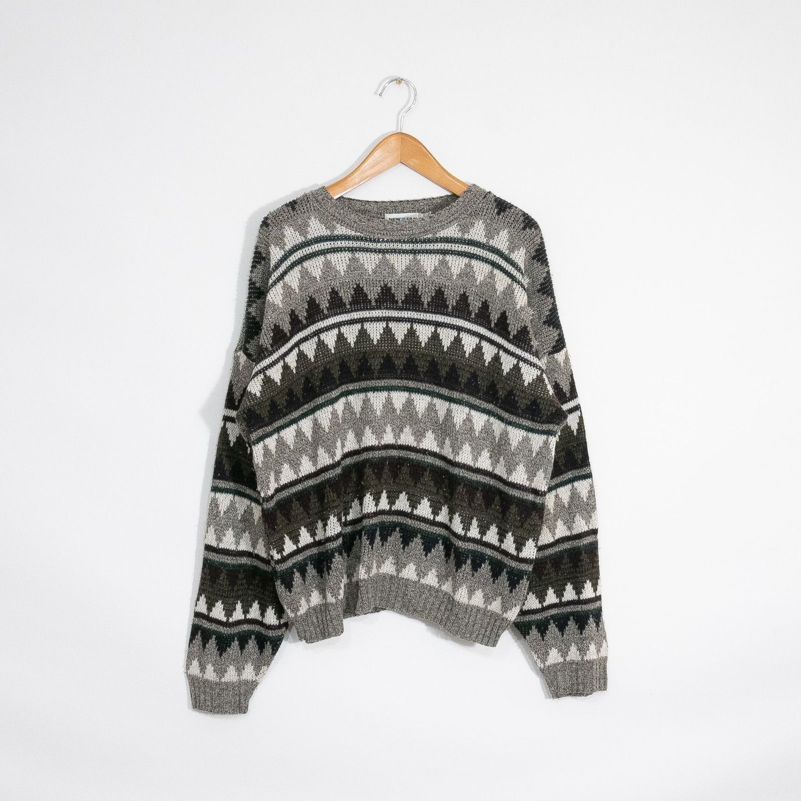 New Era Vintage New Era Acrylic Diamond Pattern Sweater Mens XL Size US XL / EU 56 / 4 - 1 Thumbnail