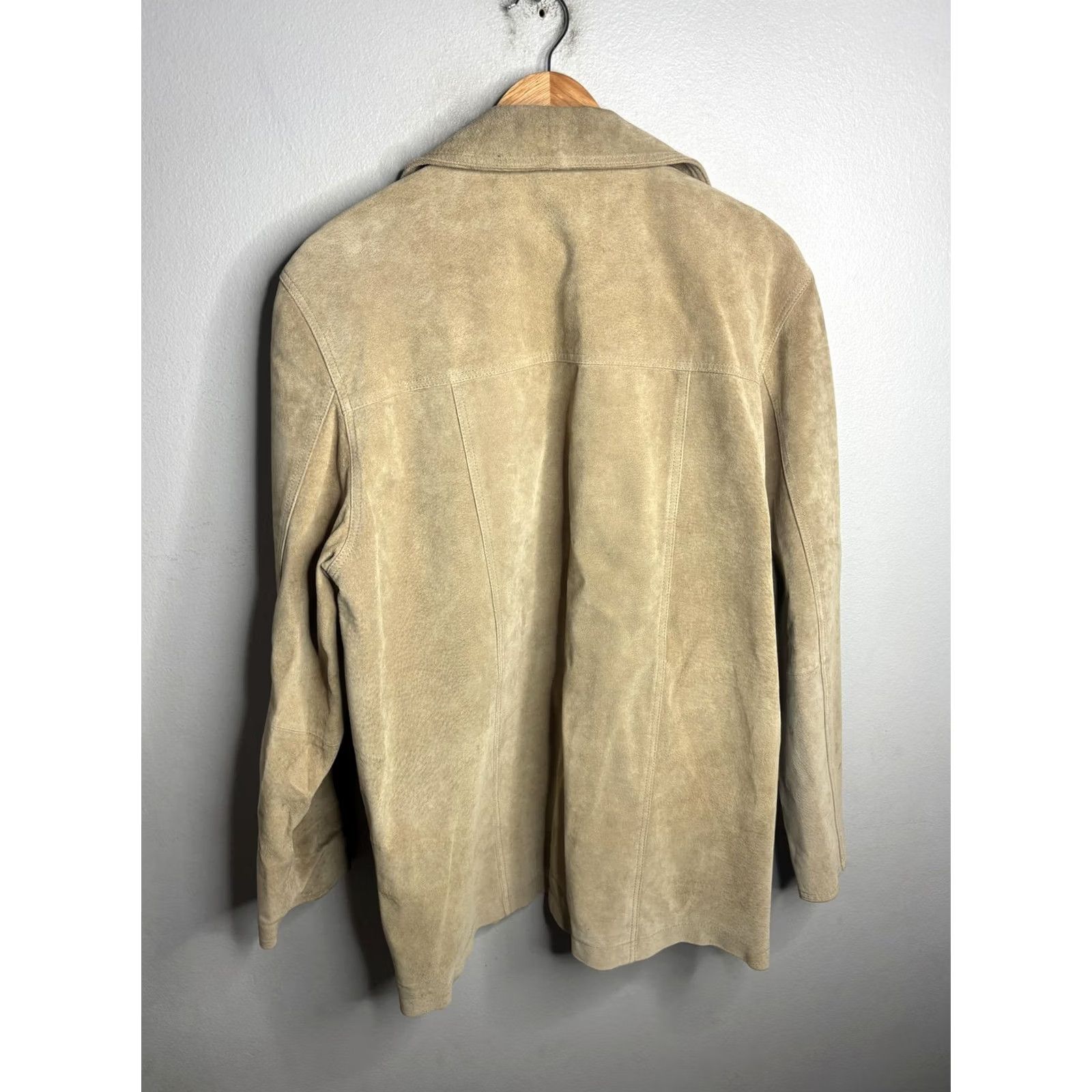 Vintage St. Johns Bay Jacket Womens Large Tan Washable Suede Button Front Car Coat Size L / US 10 / IT 46 - 5 Thumbnail