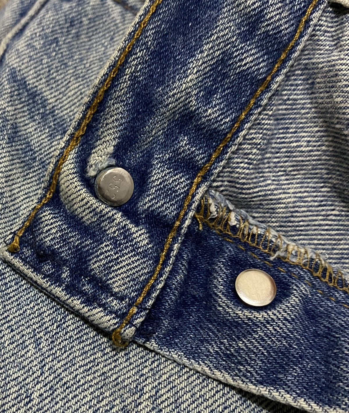 Levi's Vintage Brand Levi’s Made In Usa Patchwork Jeans 1990s Size US 35 - 8 Thumbnail