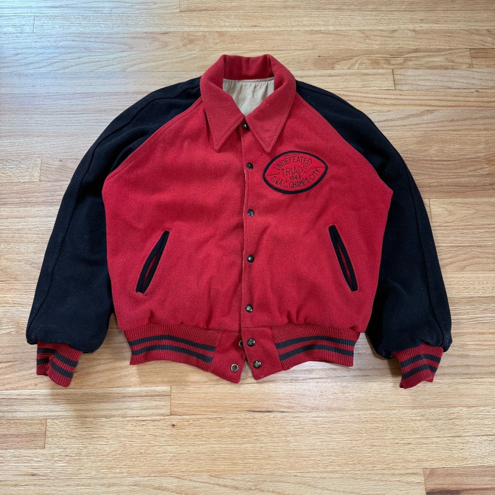 RRL Ralph Lauren 1948 Oxford Sporting Goods Wool Vintage Football Jacket Size US M / EU 48-50 / 2 - 1 Thumbnail