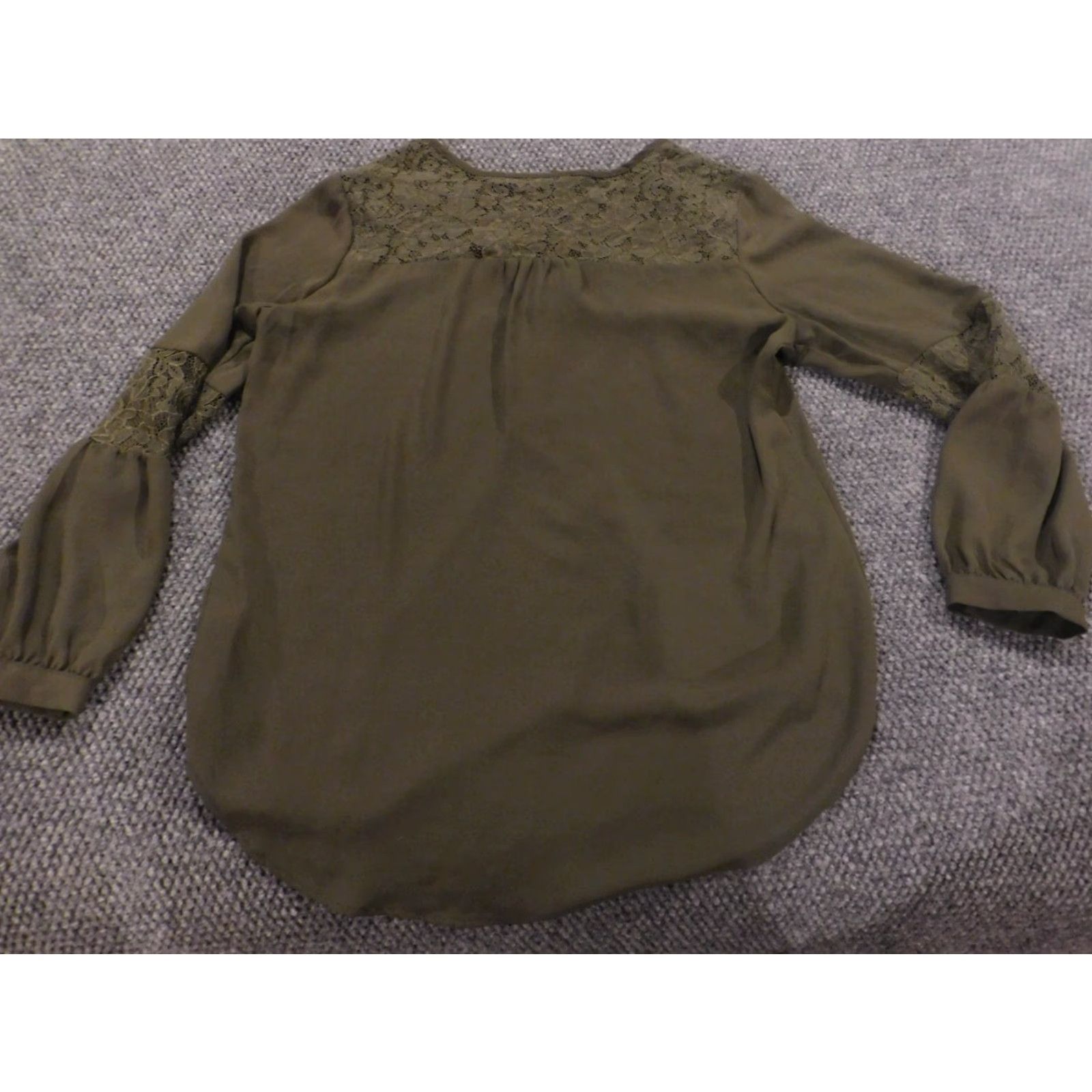 Apt. 9 Apt 9 Womens Blouse M Green Crew Neck Pullover Stretch Regular Floral Casual Cap Sleeve Shirt Size M / US 6-8 / IT 42-44 - 7 Thumbnail