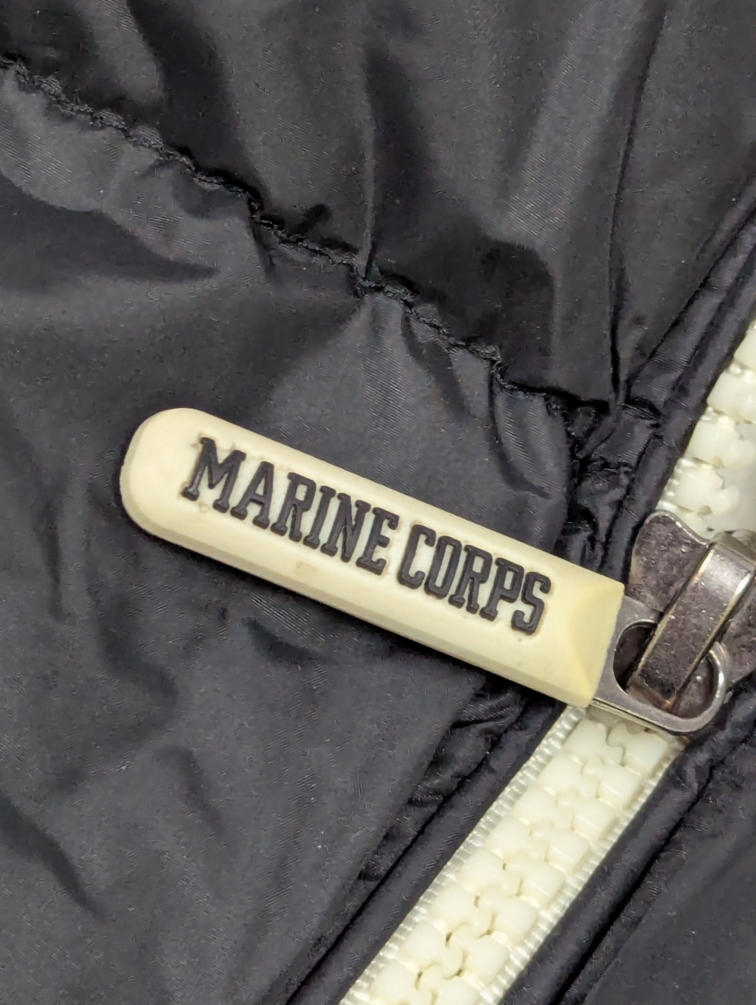 Vintage 90s Marine Corps Varsity Puffer Bomber Black Nylon Size US M / EU 48-50 / 2 - 9 Thumbnail