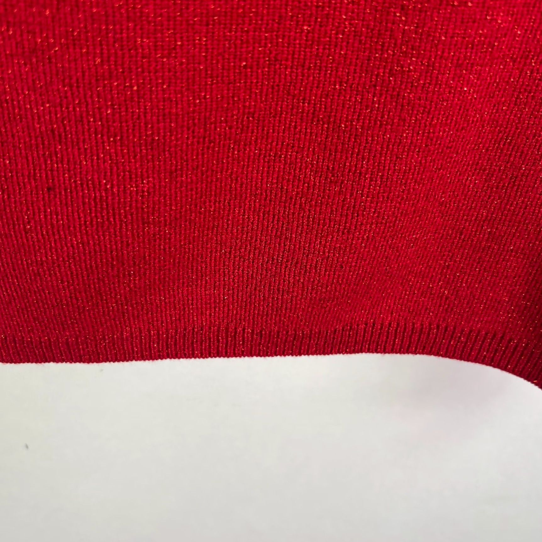 Vintage Draper's & Damon's Short Sleeve Knit Sweater Top Womens XL Red Metallic Knit Pullover Size XL / US 12-14 / IT 48-50 - 4 Thumbnail