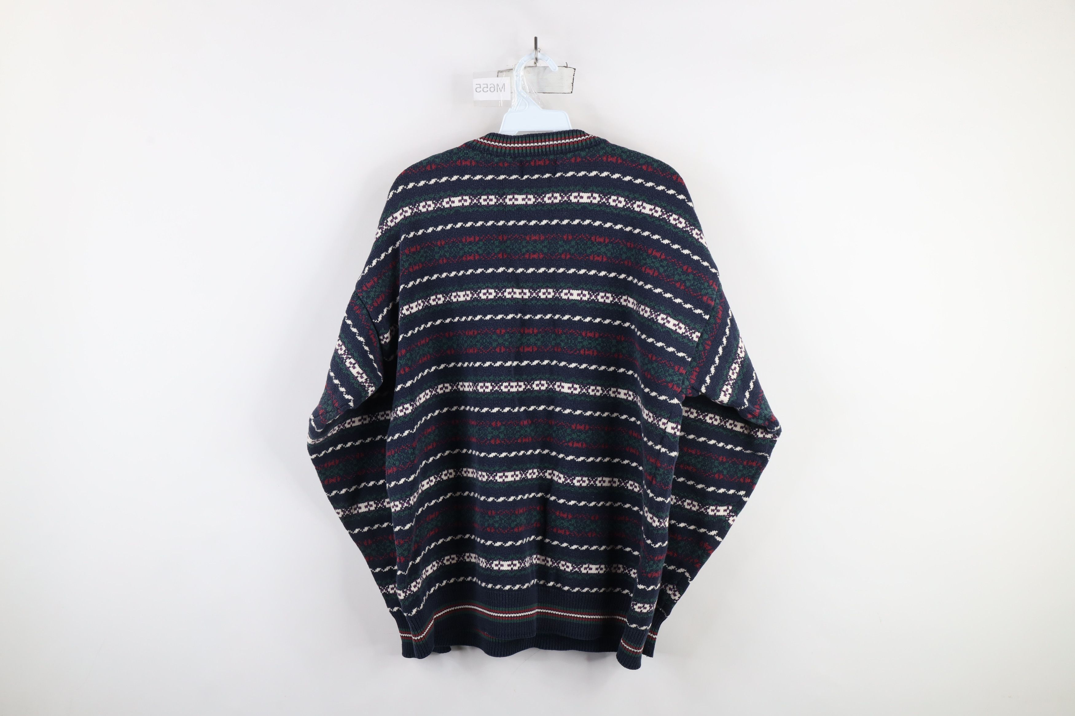 Vintage Vintage 90s Streetwear Rainbow Fair Isle Cotton Knit Sweater Size US L / EU 52-54 / 3 - 7 Thumbnail