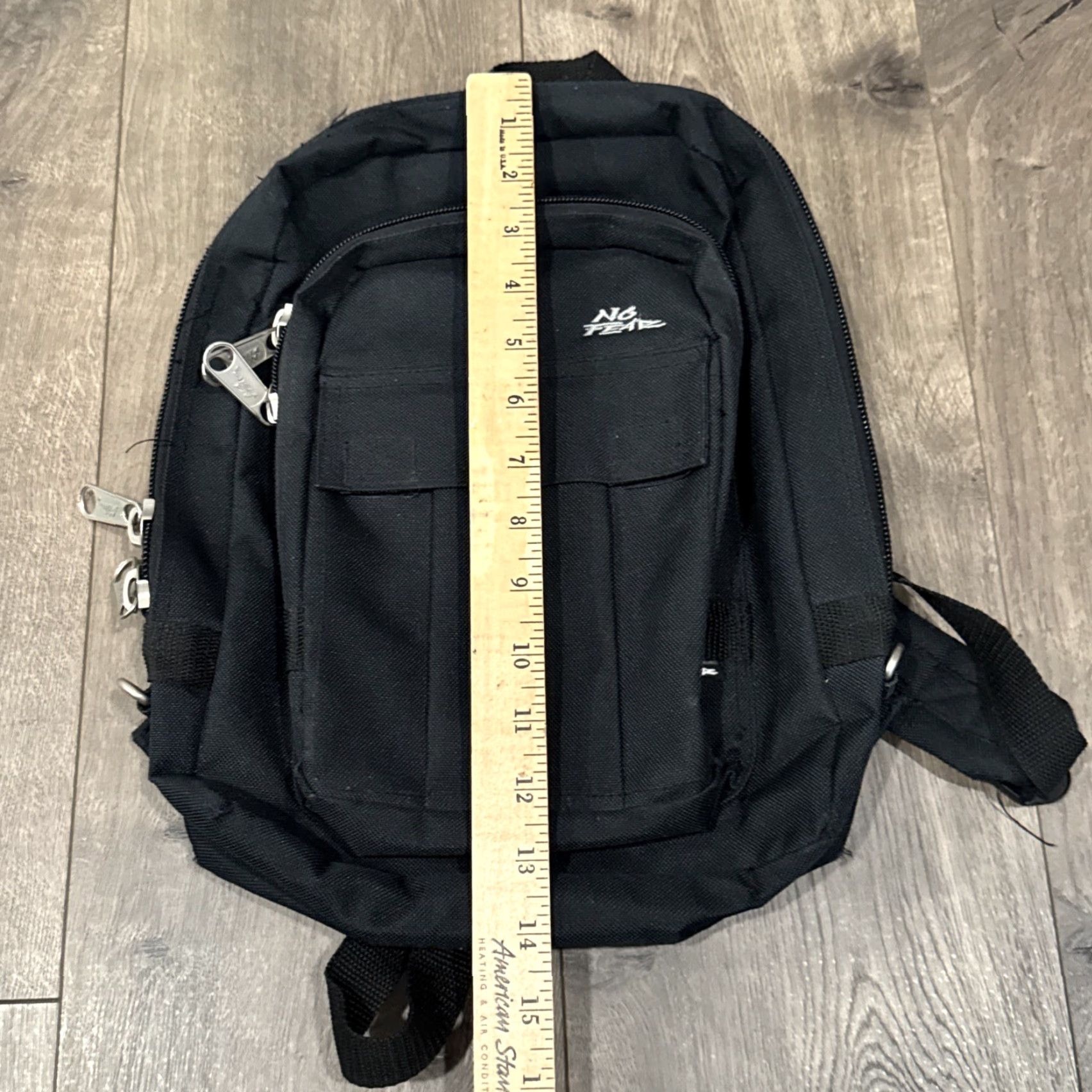 No Fear VINTAGE No Fear Backpack Main Selling Point Black Small Men Adult Small Canvas Back Pack 90s Mens Black Backpack Size ONE SIZE - 2 Thumbnail