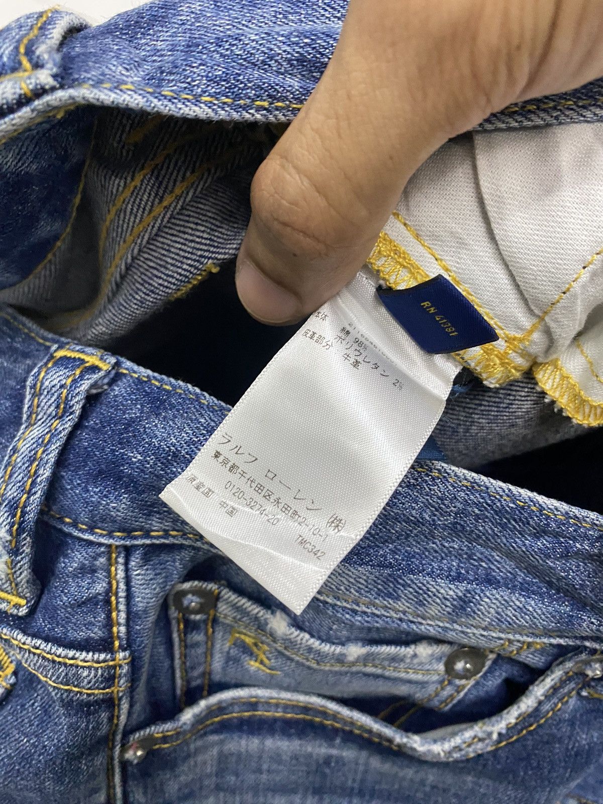 Polo Ralph Lauren POLO RALPH LAUREN DISTRESSED SLIM FIT DENIM JEANS Size US 28 / EU 44 - 14 Thumbnail