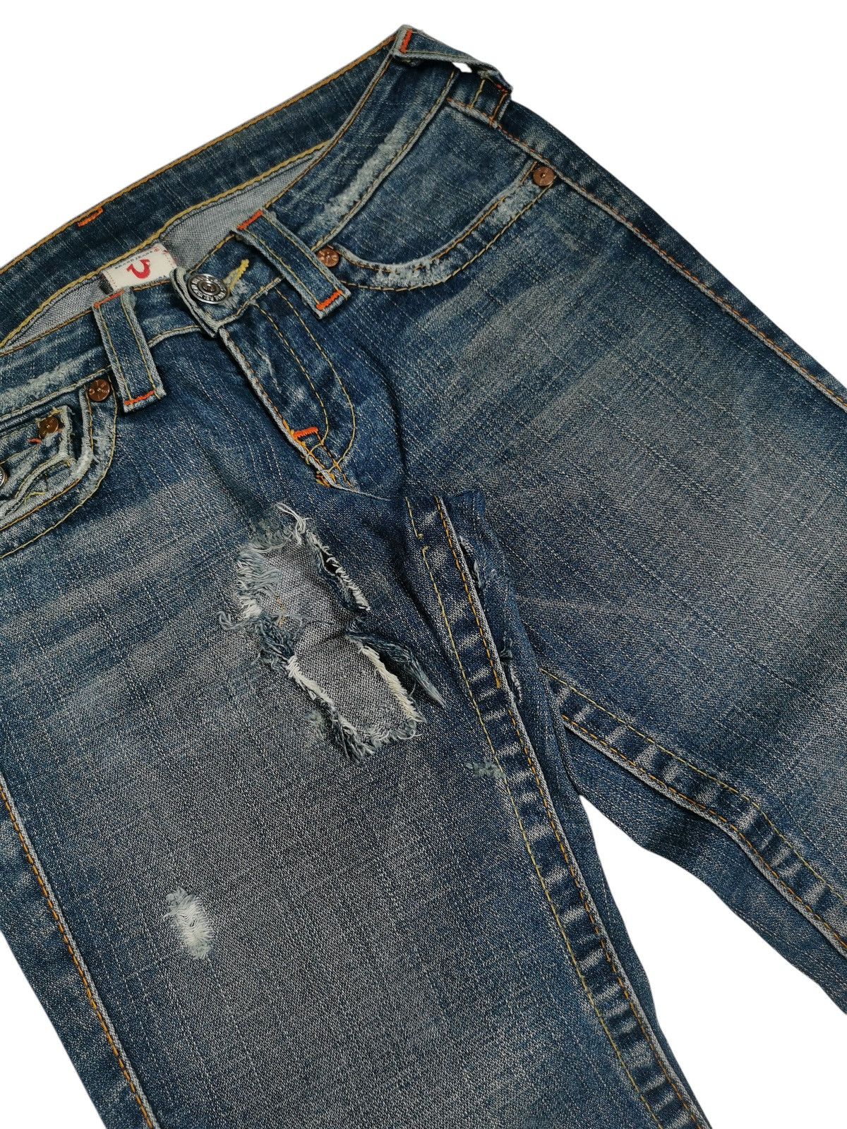 True Religion True Religion Joey Flare Jeans Distressed Rips Size 28" / US 6 / IT 42 - 3 Thumbnail