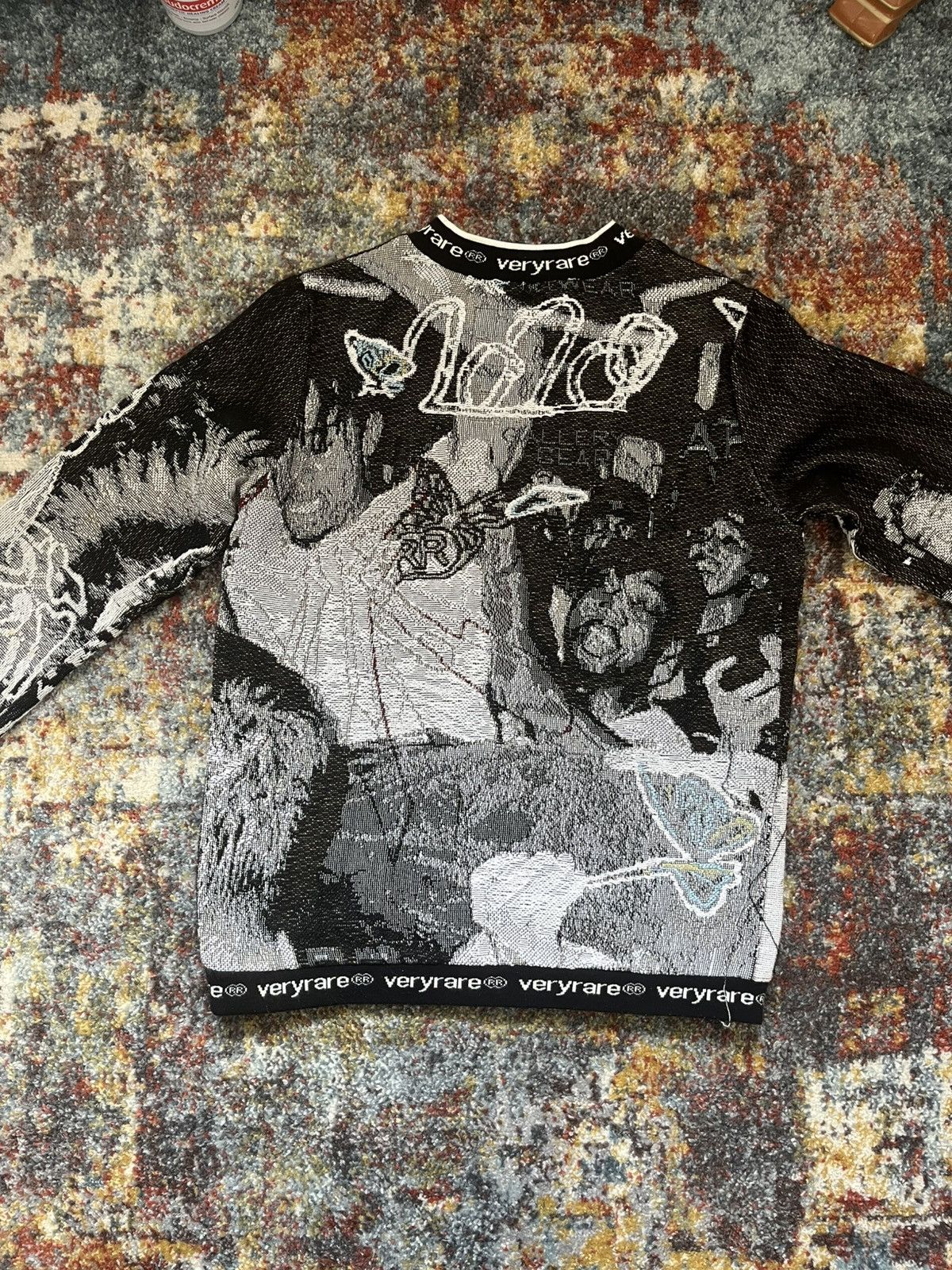 Other VERYRARE™ "Die Lit" Jacquard Crewneck woven sweater Rap Size US XL / EU 56 / 4 - 4 Thumbnail
