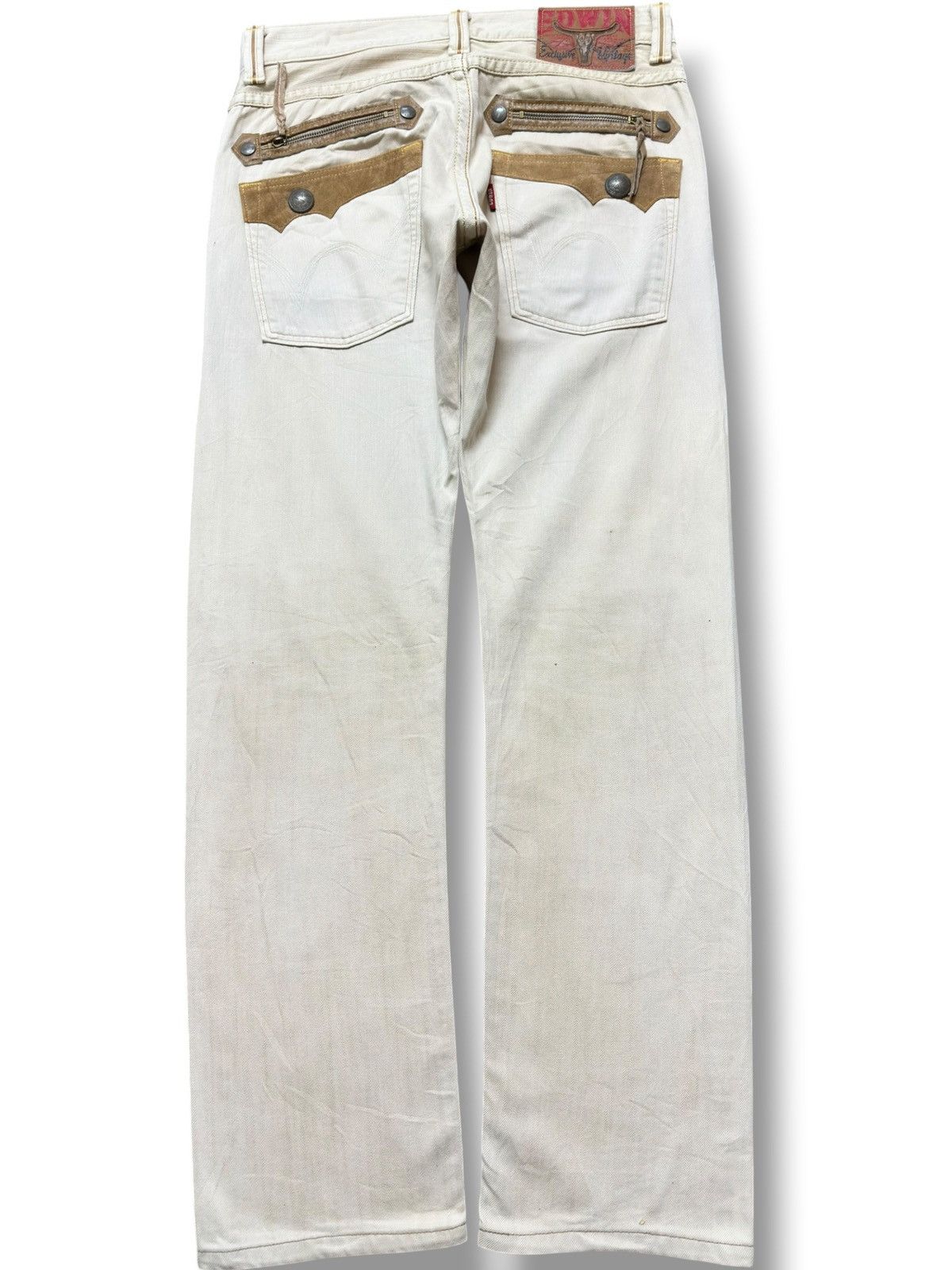 Edwin Vintage Edwin Exclusive Vintage White Tan Denim Size US 34 / EU 50 - 3 Thumbnail