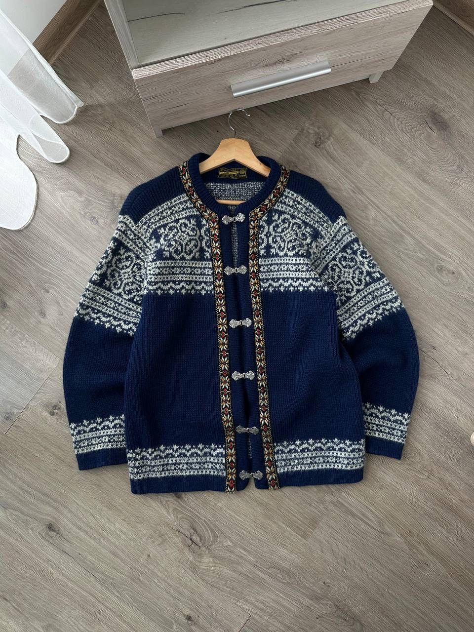 Vintage Vintage Nordsrikk Norway Wool Blue Cardigan Sweater Size US M / EU 48-50 / 2 - 5 Thumbnail