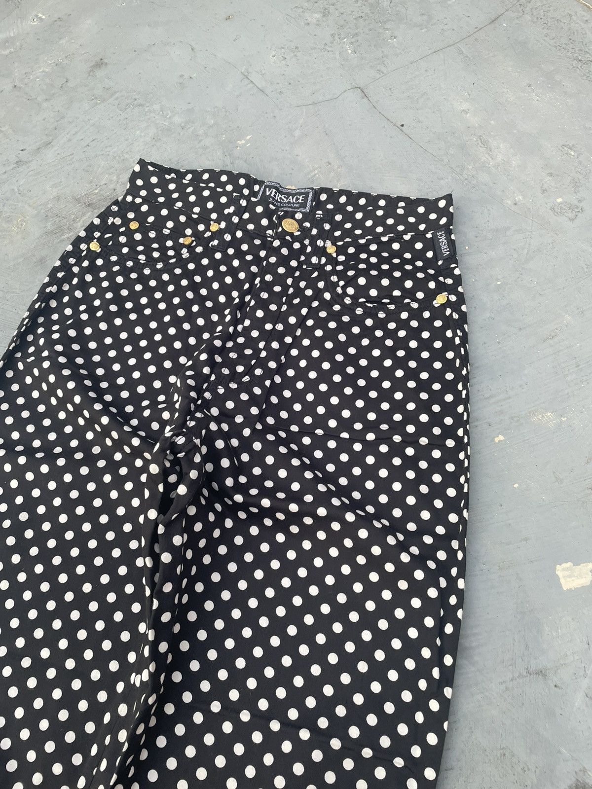Versace × Versace Jeans Couture × Versus Versace Versace Jeans Couture Black Polka Dot Trousers Size US 28 / EU 44 - 3 Thumbnail