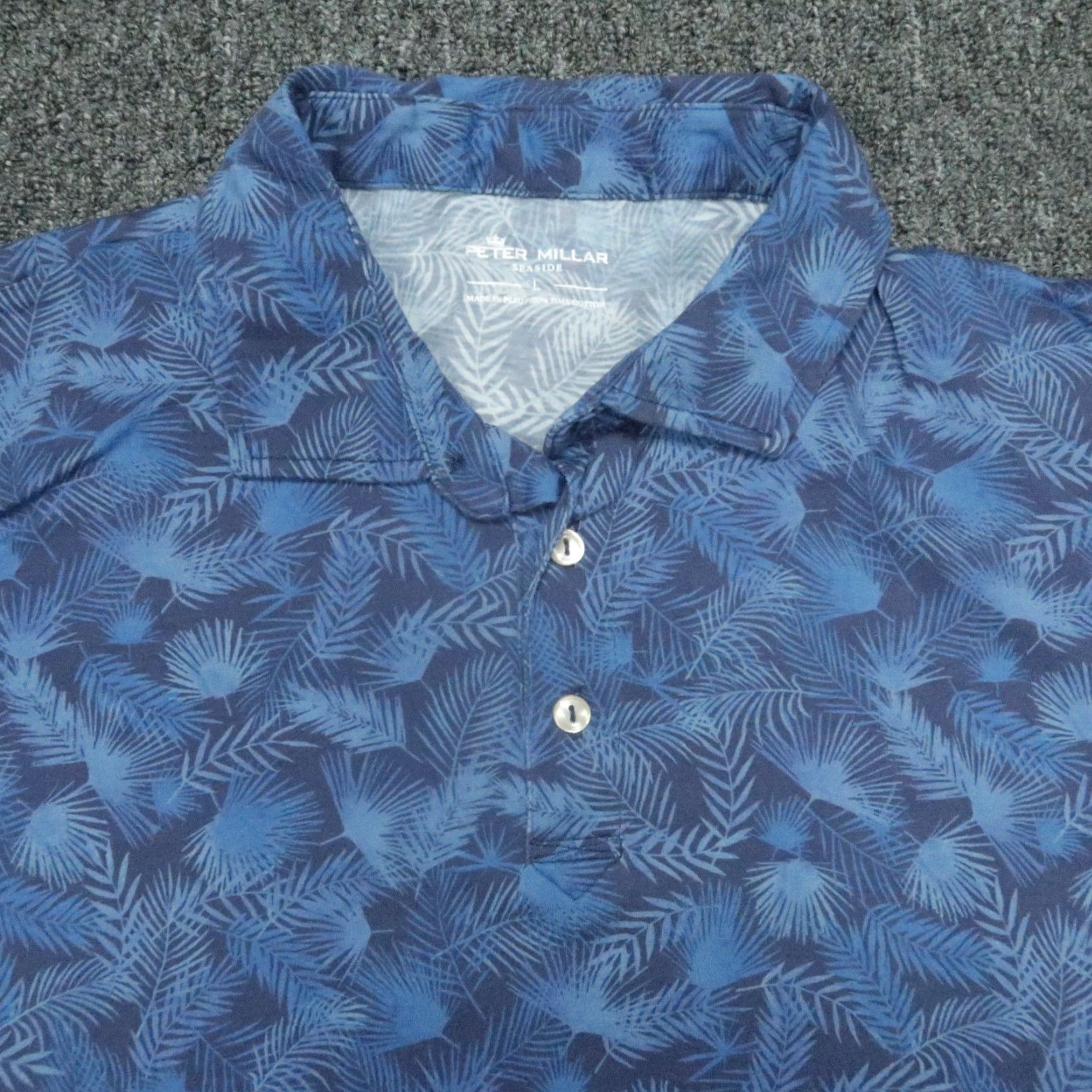 Peter Millar Peter Millar Performance Polo Shirt Men's Large Blue Floral Short Sleeve Golf Casual Size US L / EU 52-54 / 3 - 2 Thumbnail