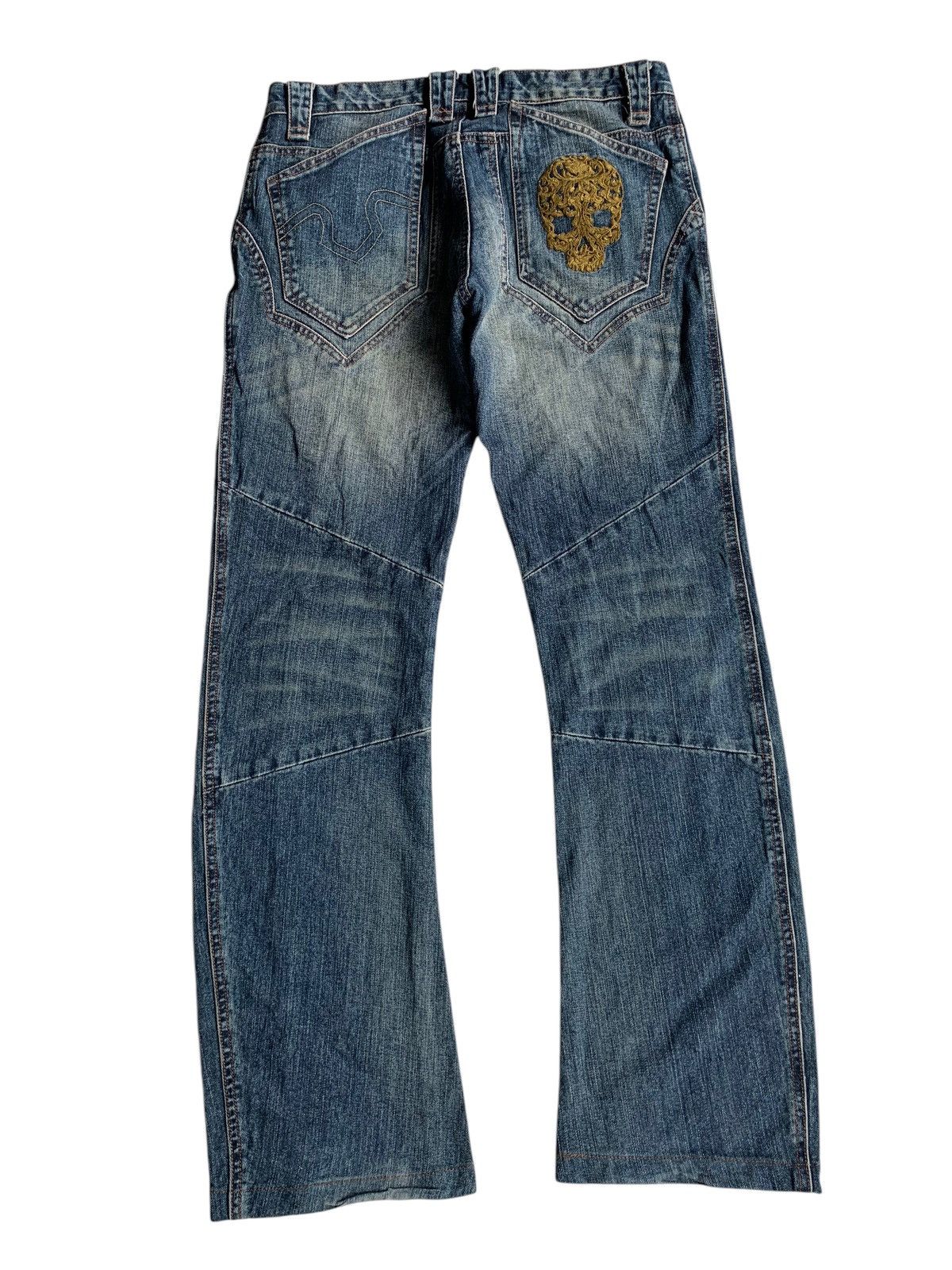 Tornado Mart FLARE💥 CROWN J JAPANESE PUNK STYLE DISTRESSED DENIM Size US 31 - 4 Thumbnail