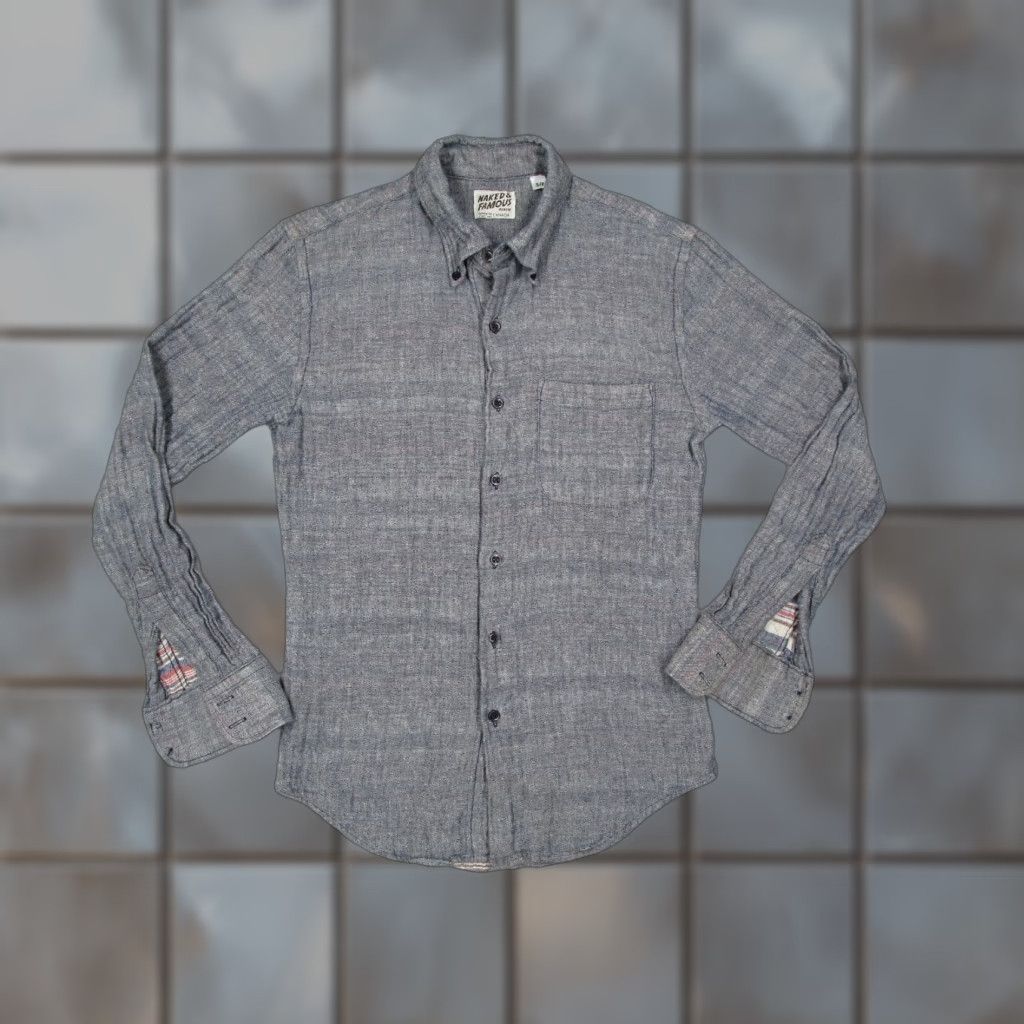 Vintage Naked & Famous Denim Shirt Mens Small Gray Button Up Long Sleeve Japanese Fabric Size US S / EU 44-46 / 1 - 1 Thumbnail