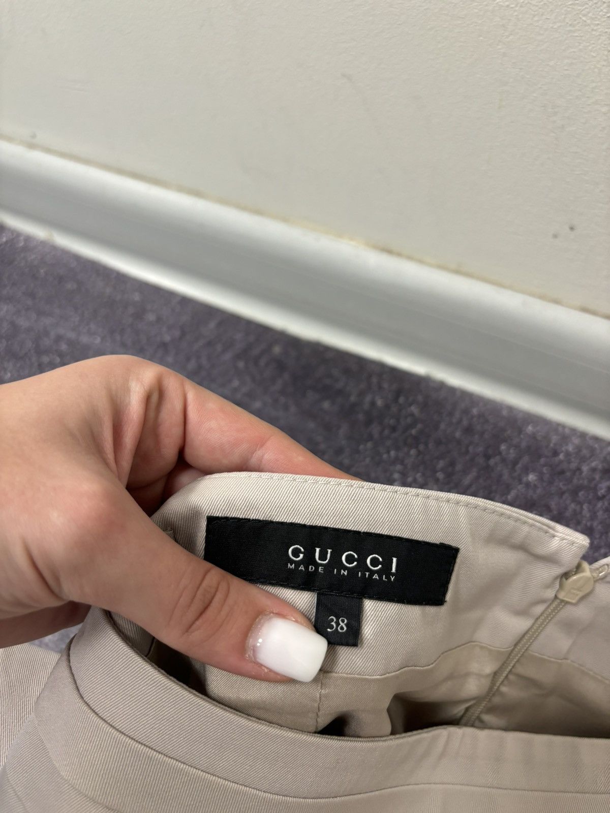 Gucci Gucci Vintage Beige Wool Blend Pencil Skirt Size 26" / US 2 / IT 38 - 18 Thumbnail