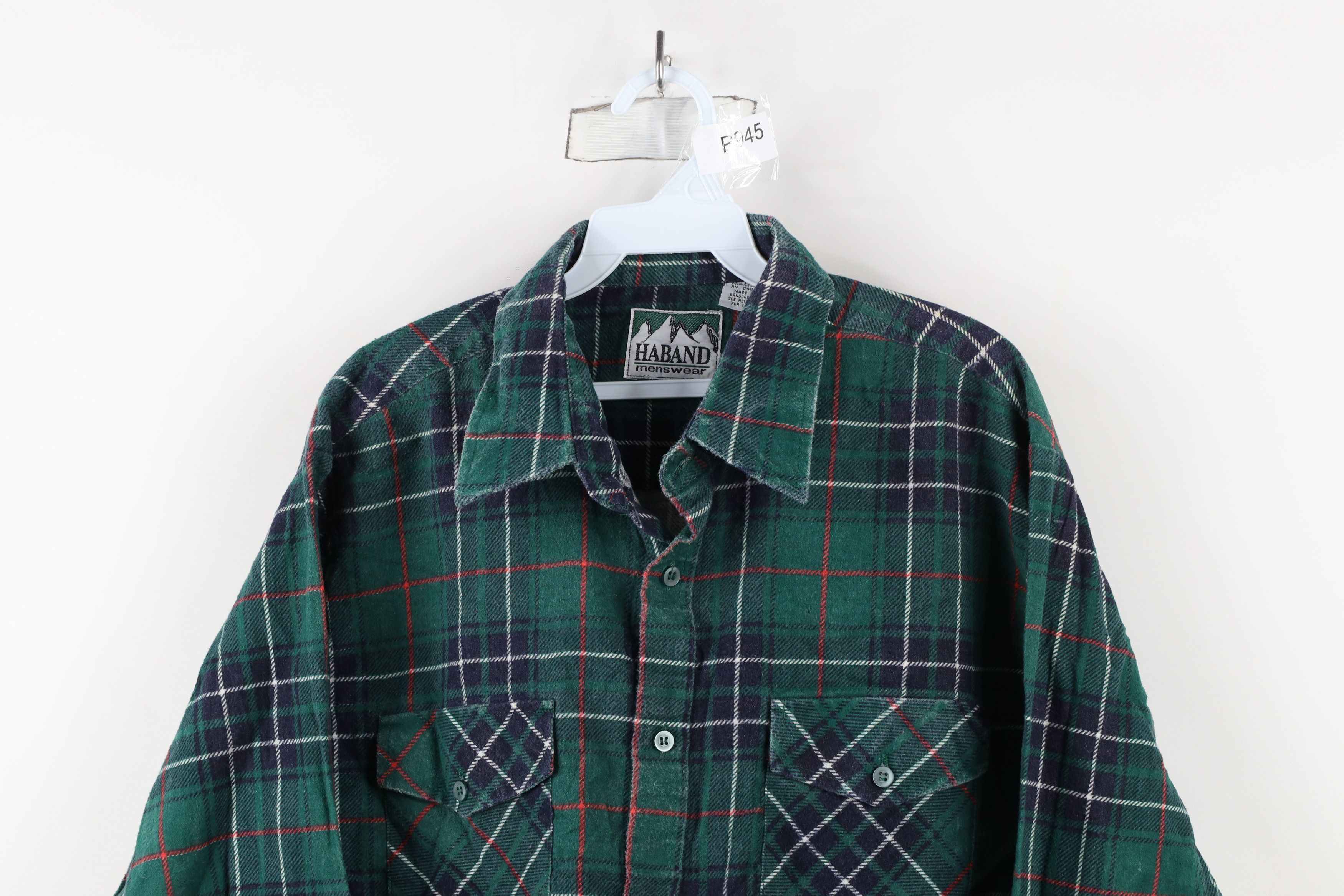 Vintage Vintage 90s Streetwear Collared Flannel Button Shirt Plaid Size US XXL / EU 58 / 5 - 2 Thumbnail