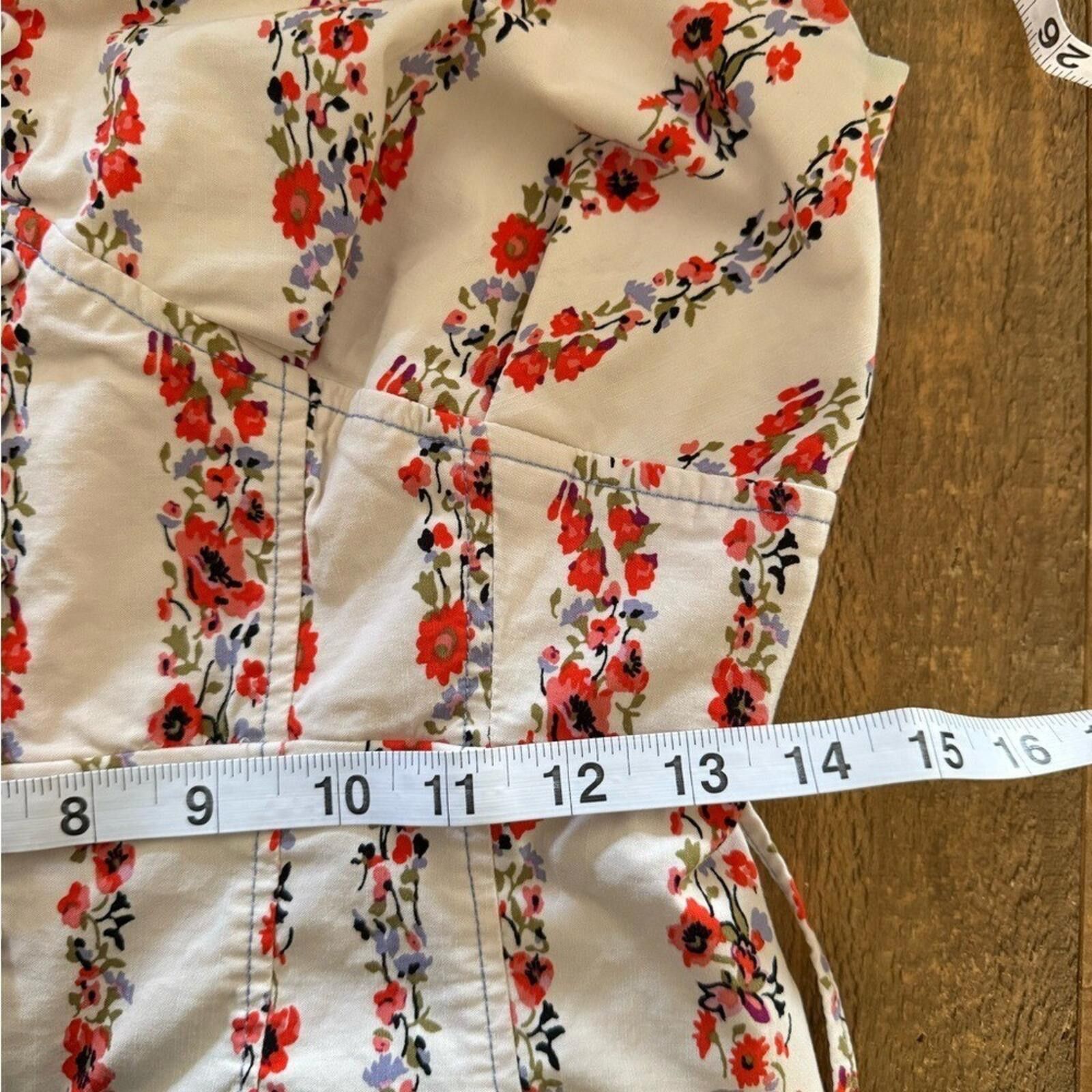 Anthropologie Anthro $170 Sweetheart Floral Striped Midi Dress Size 8 Size M / US 6-8 / IT 42-44 - 8 Thumbnail