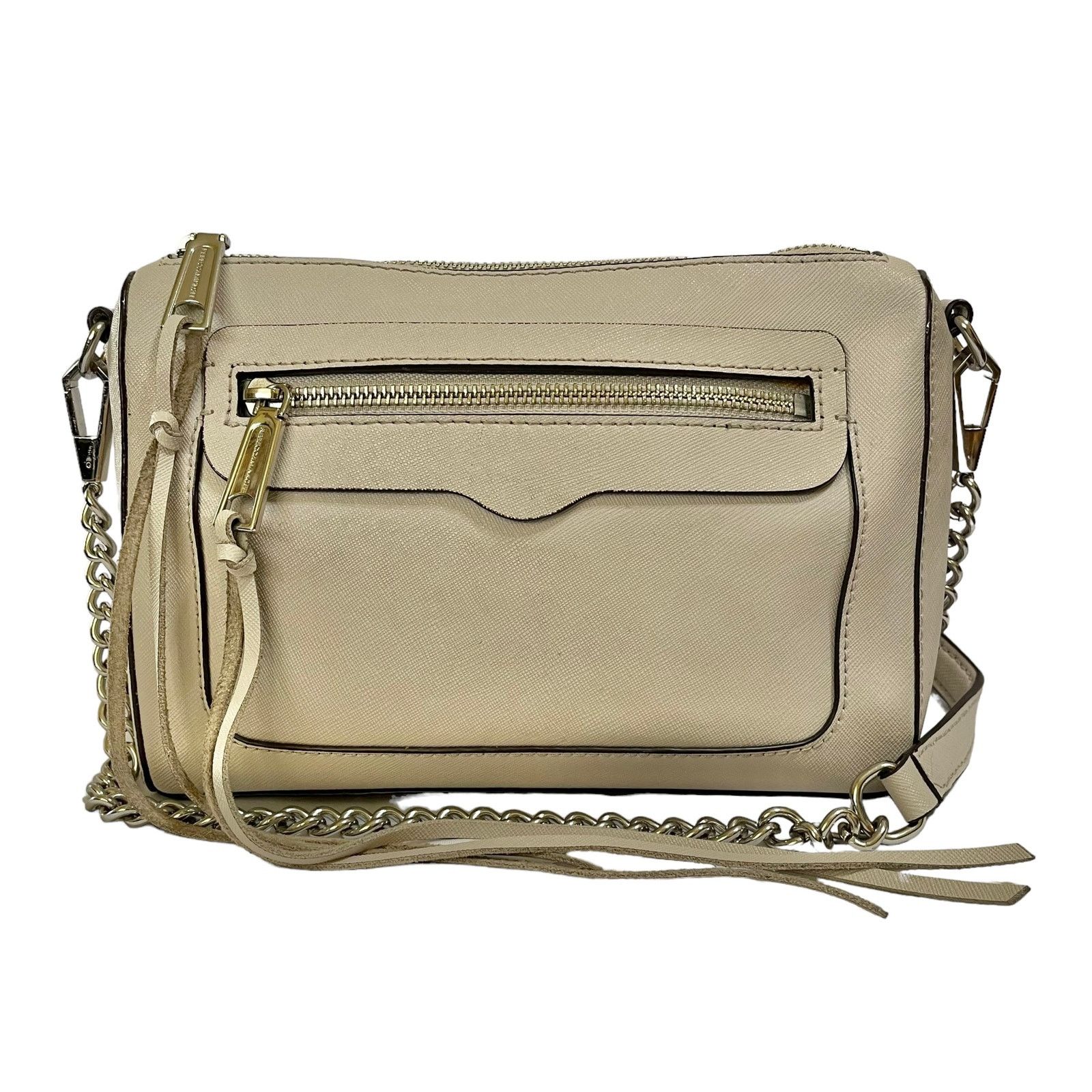 Rebecca Minkoff Rebecca Minkoff Avery Beige Saffiano Leather Crossbody Bag Size ONE SIZE - 1 Thumbnail