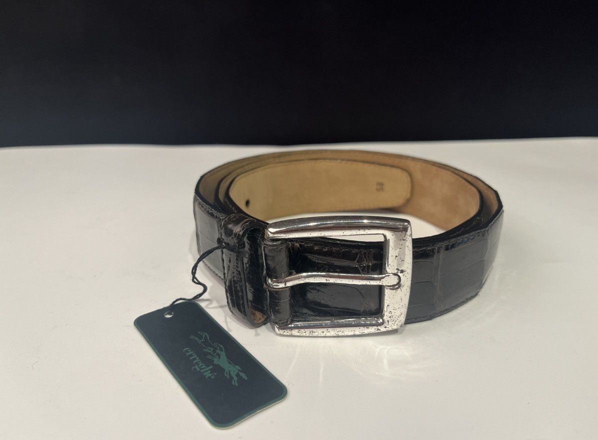 Vintage erreghé genuine crocodile leather belt Italian DS 70’s Size 32 - 1 Thumbnail
