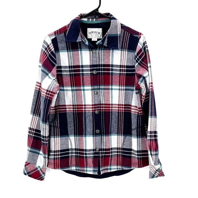 Orvis Orvis Pinnacle fleece-lined flannel shacket red navy green Size S / US 4 / IT 40 - 1 Thumbnail