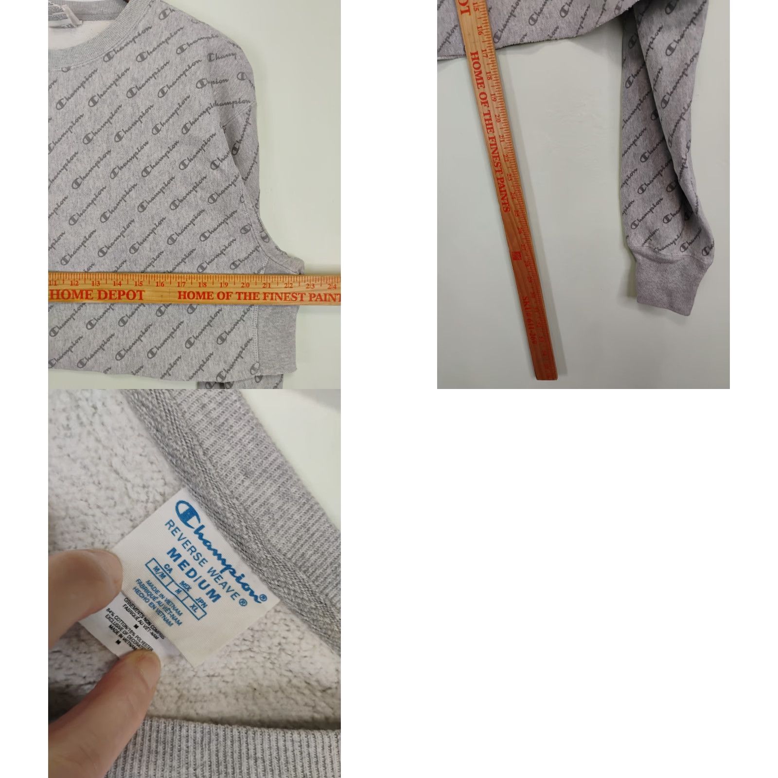 Champion Champion Reverse Weave Crop Sweatshirt Women Adult Medium Gray Spellout Pullover Size M / US 6-8 / IT 42-44 - 8 Thumbnail