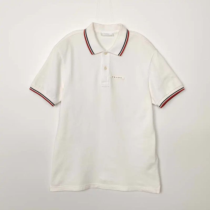Prada Prada White Cotton Men's Polo Shirt Size US M / EU 48-50 / 2 - 1 Thumbnail