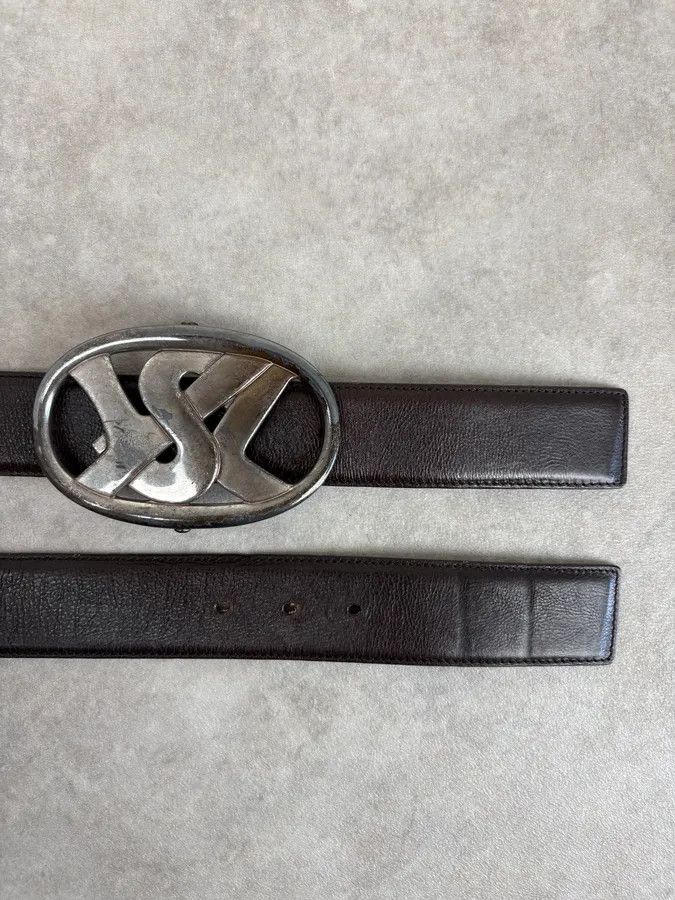 Yves Saint Laurent AW2003 Yves Saint Laurent Brown Leather Silver Buckle Belt Size ONE SIZE - 4 Thumbnail