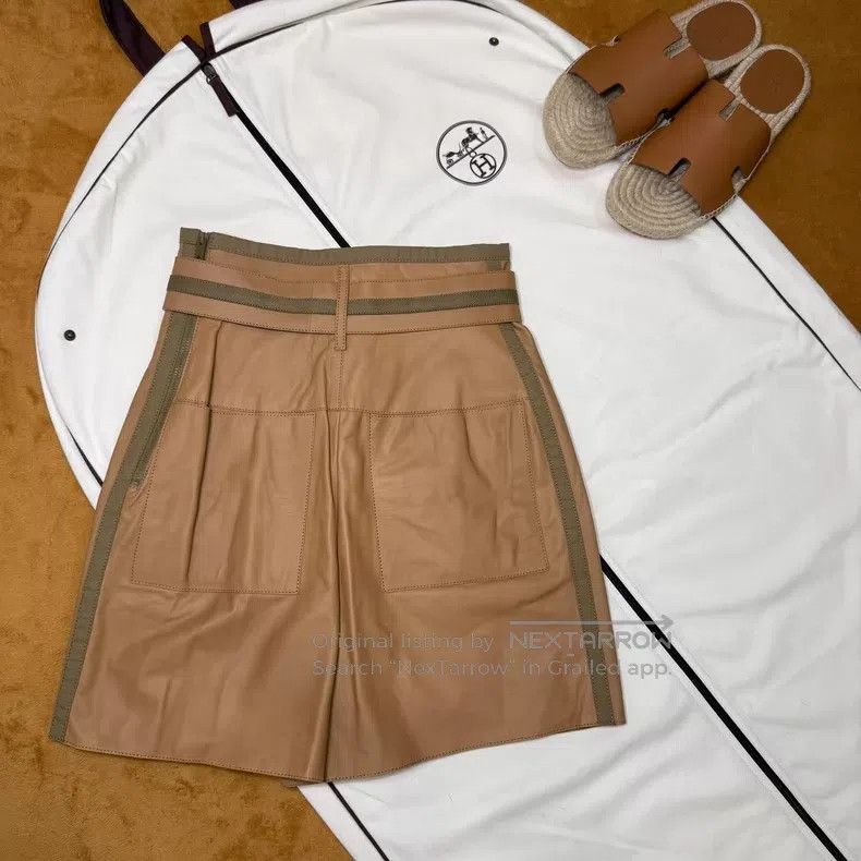 Hermes Hermes Fashion Color Blocked Sheepskin Short Pants Size 42" / US 20 - 2 Thumbnail