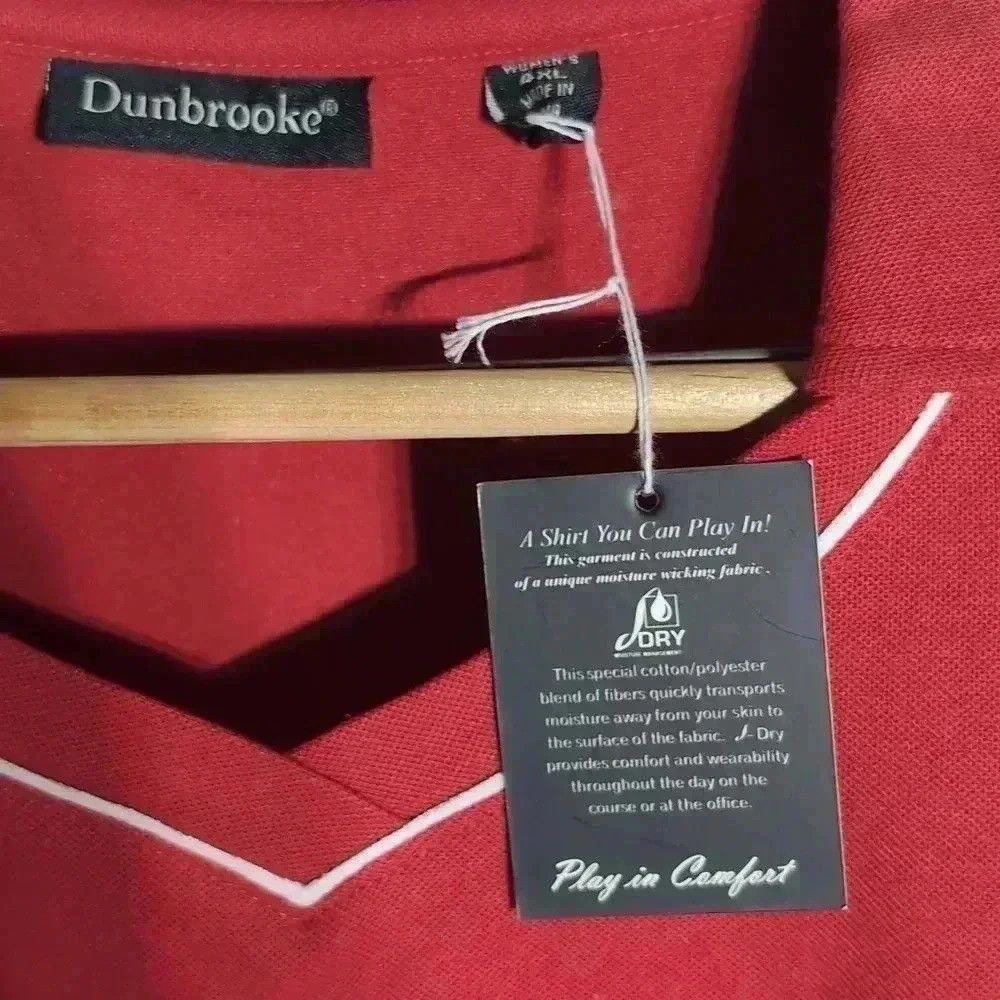 Dunbrooke Ladies Dunbrooke Red Golf Polo Shirt Dry Moisture Mgr Size XL / US 12-14 / IT 48-50 - 4 Thumbnail