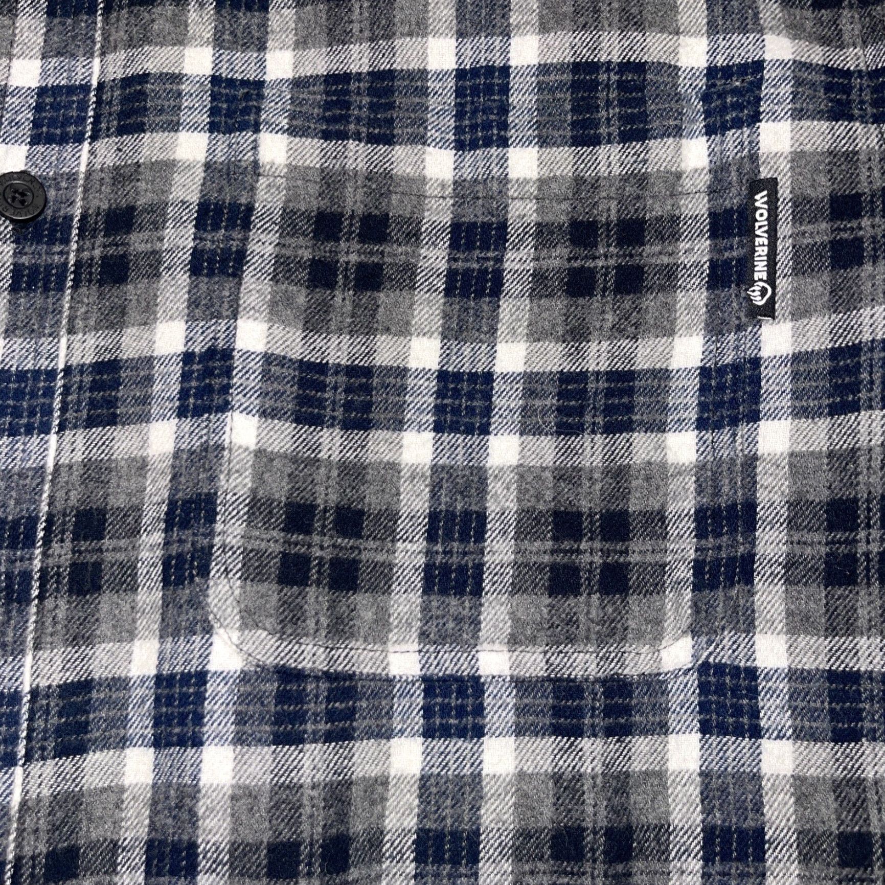 Vintage VINTAGE Wolverine Mens Large Gray Blue Plaid Cotton Soft Flannel USA Outdoors Work Shirt Size US L / EU 52-54 / 3 - 4 Thumbnail