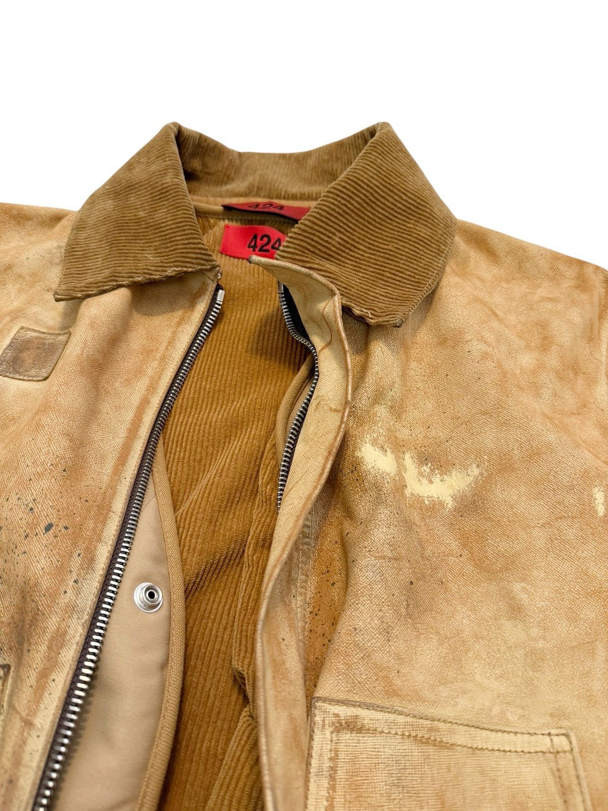 424 RARE $5k Leather Distressed “Carhartt” Work Jacket Size US M / EU 48-50 / 2 - 13 Thumbnail
