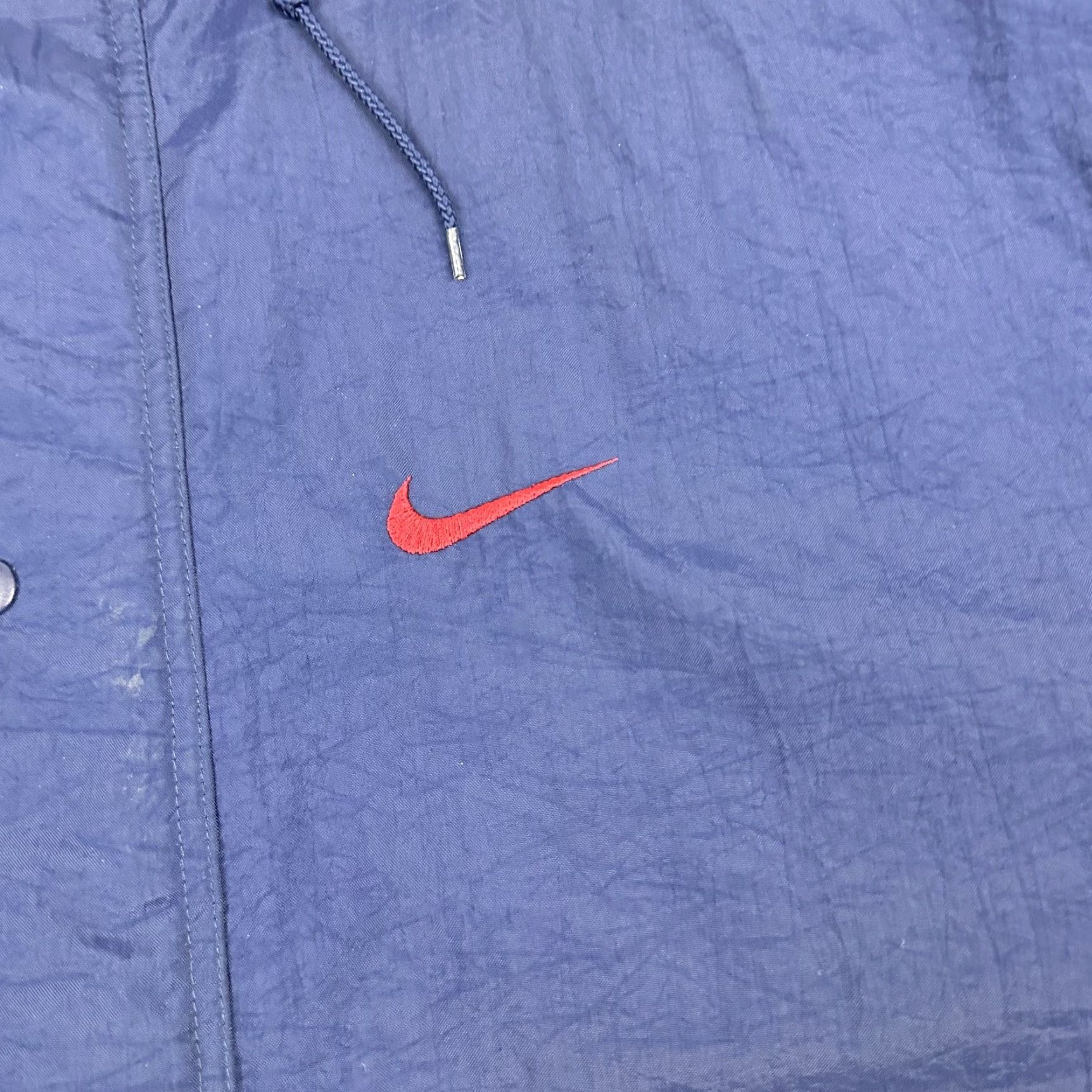 Nike VINTAGE Nike Jacket Men M Blue Solid Hooded Parka 90s Stadium Trench Coat Size US M / EU 48-50 / 2 - 4 Thumbnail