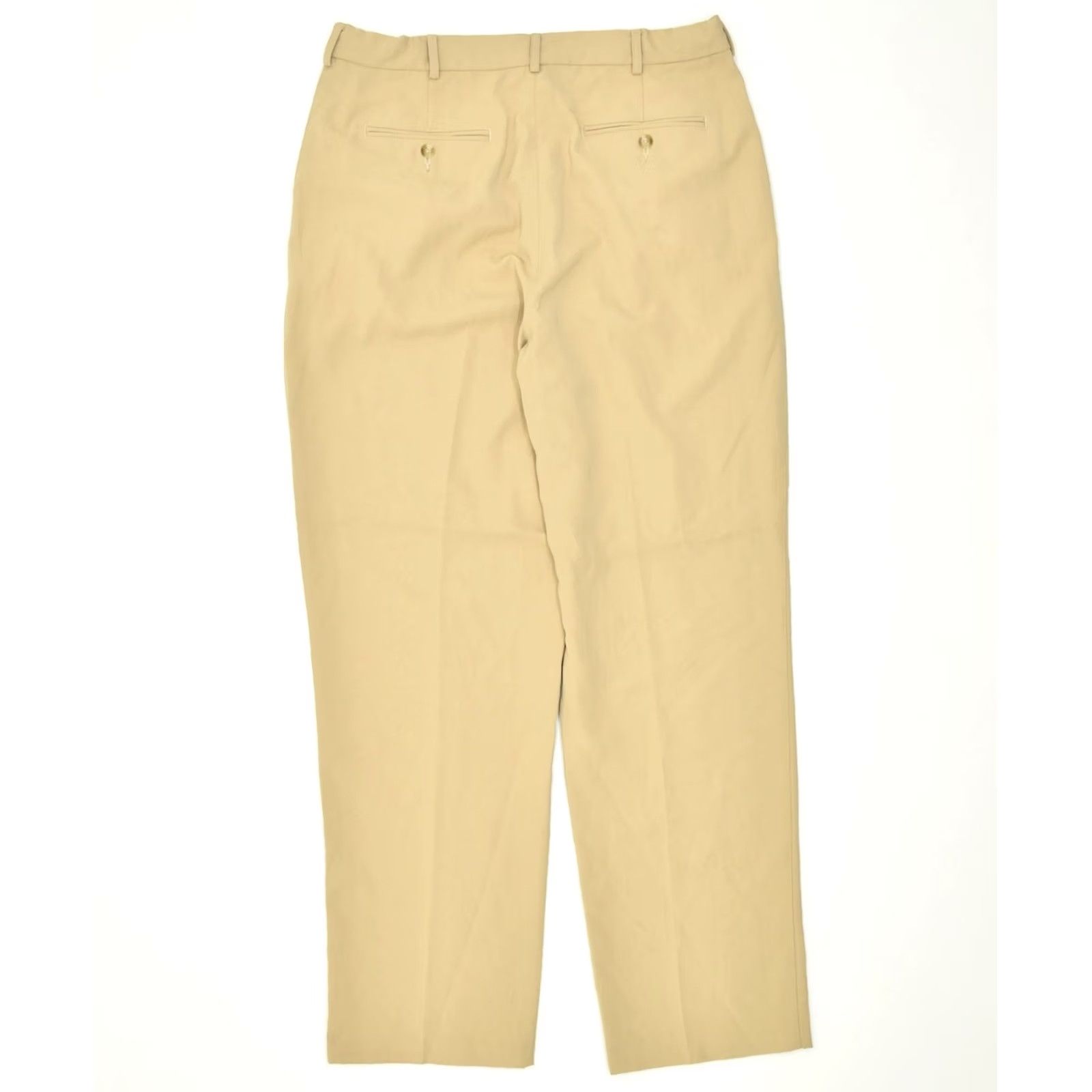 Vintage L.L.BEAN Womens Tall Straight Chino Trousers Beige W32 L32 Polyester Size 24" / US 00 / IT 34 - 2 Thumbnail