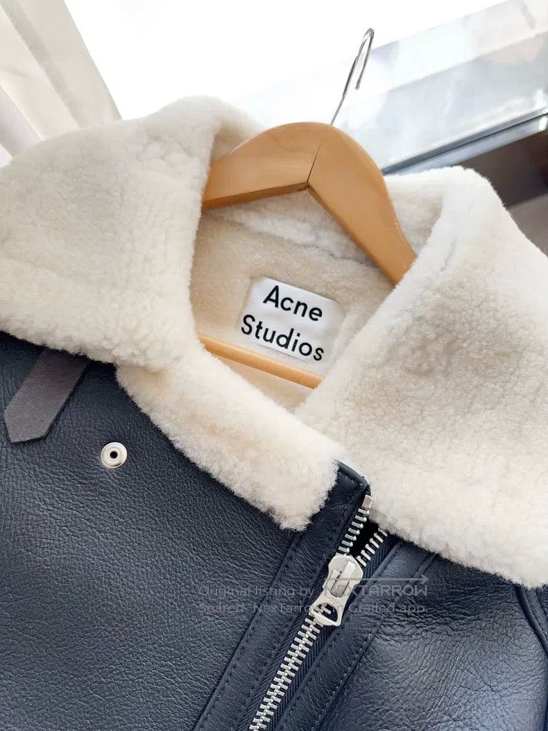 Acne Studios Acne Studios Black Leather and Fur Integrated Biker Jacket Size XXS / US 00 / IT 34 - 5 Thumbnail
