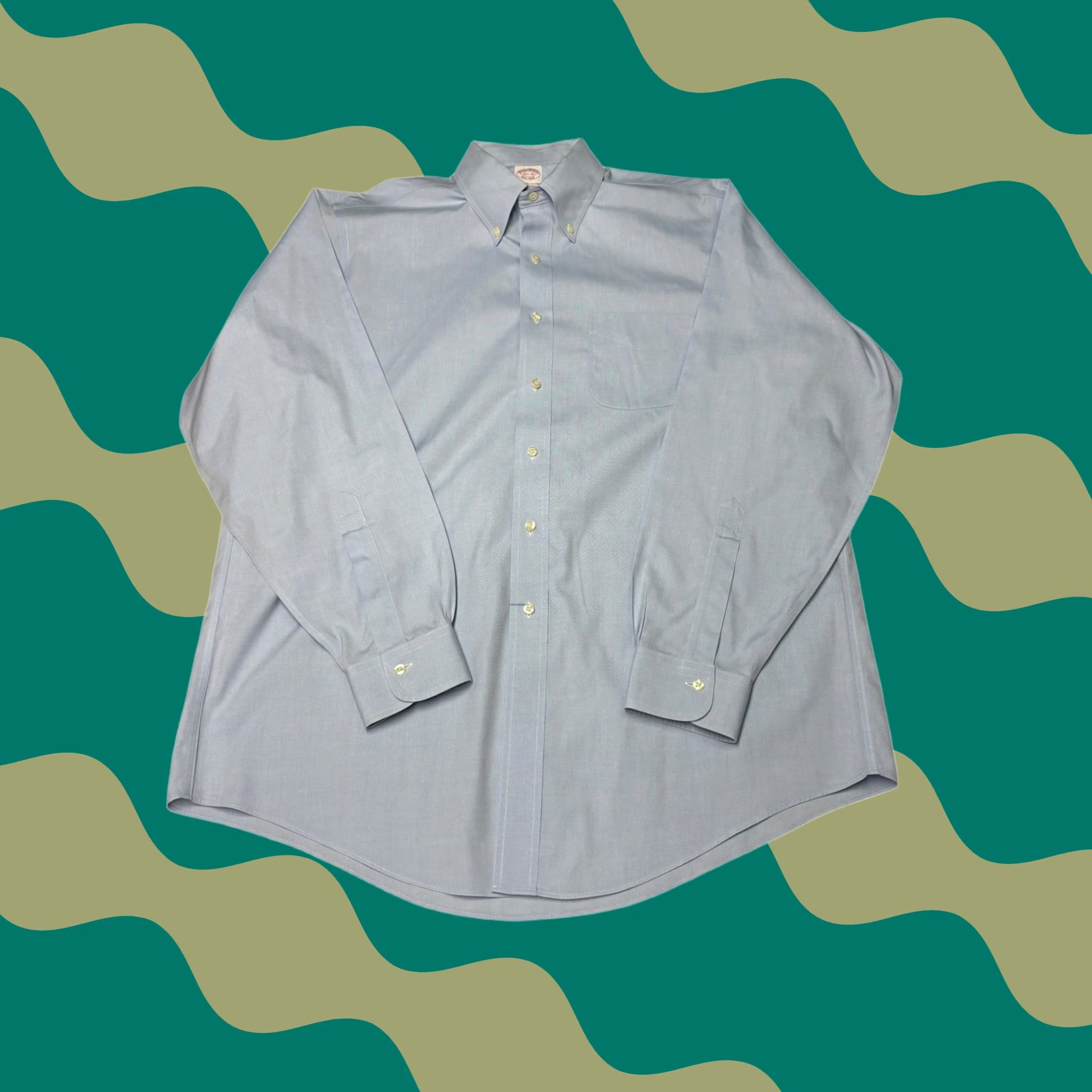 Brooks Brothers Brooks Brothers Mens Dress Shirt Blue Non-Iron 16.5-35 Regular Fit Button-Down Pocket Barrell Cuff 100% Cotton Woven Long Sleeve) Size US XL / EU 56 / 4 - 1 Thumbnail