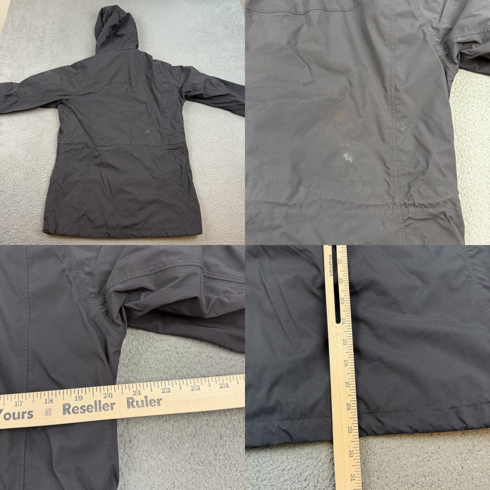 Vintage REI Elements Jacket Womens Medium Black Hooded Waterproof Parka Coat Outdoor Size M / US 6-8 / IT 42-44 - 8 Thumbnail