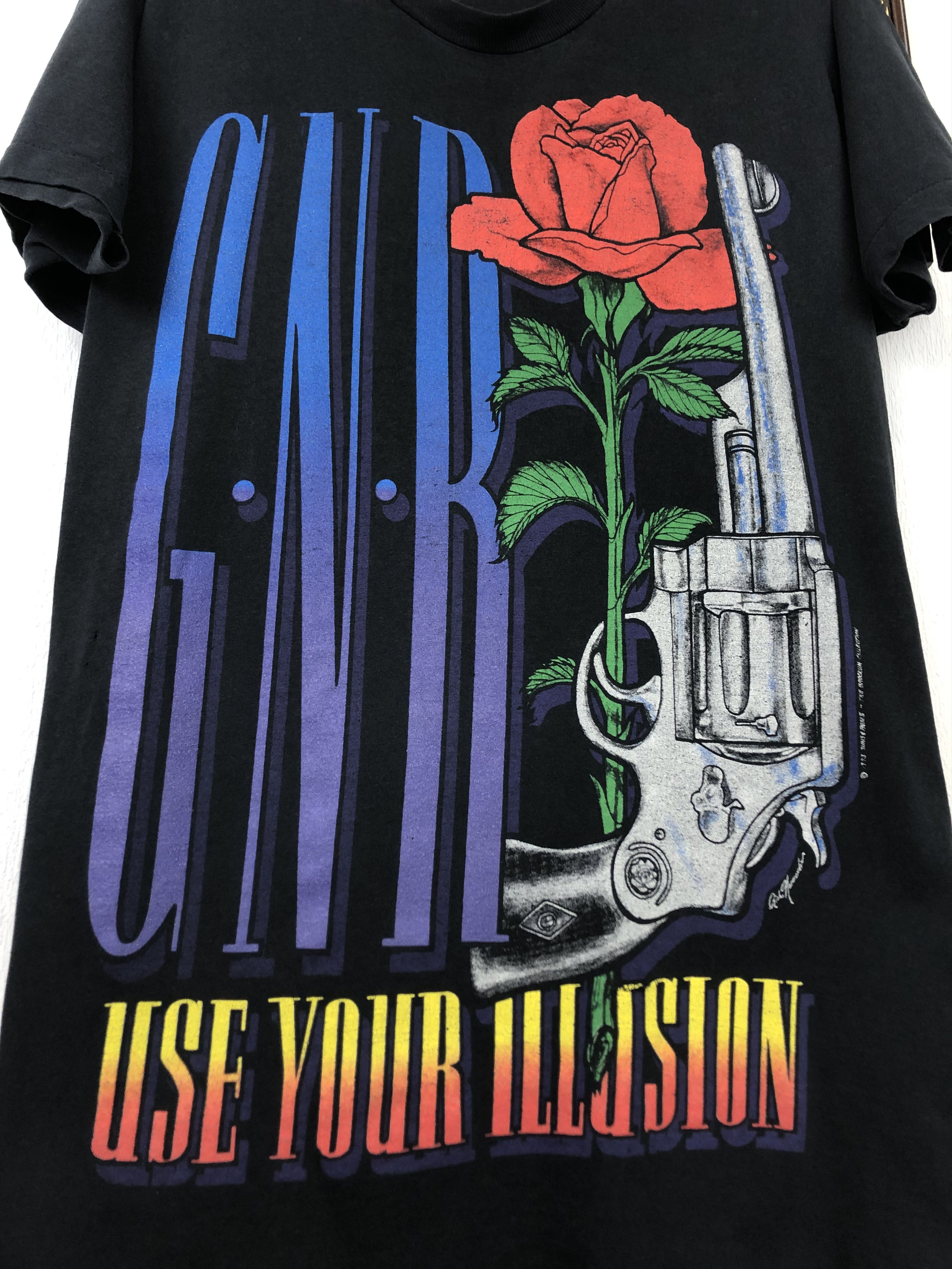 Vintage Vintage 1993 Guns And Roses Use Your Illusion Tee Band Shirt Size US M / EU 48-50 / 2 - 3 Thumbnail