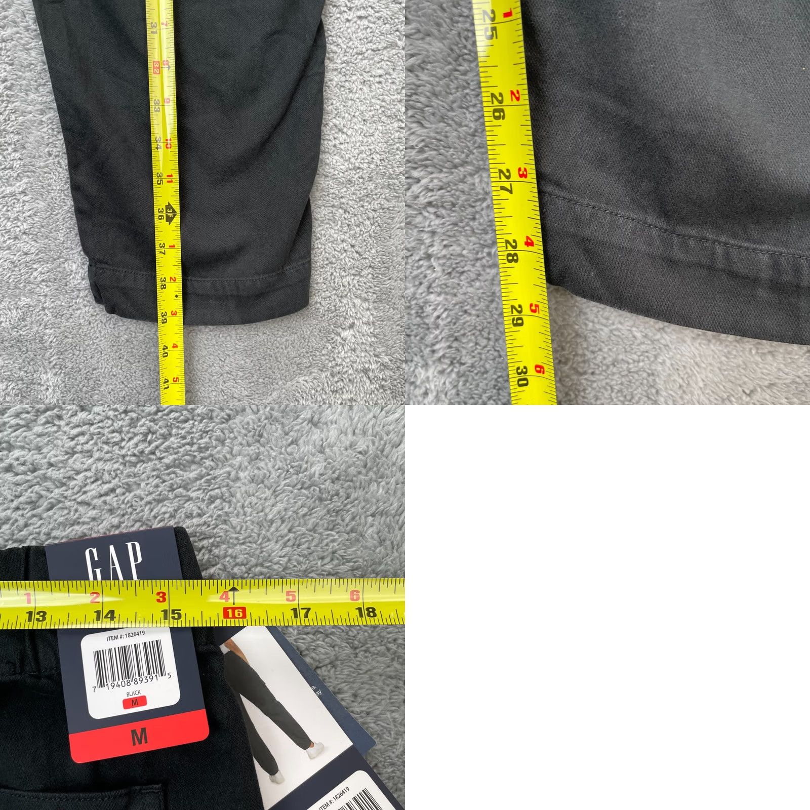 Gap Gap Mens Medium Black Cargo Straight Leg Elastic Waist Classic Casual Pants Size US 31 - 8 Thumbnail